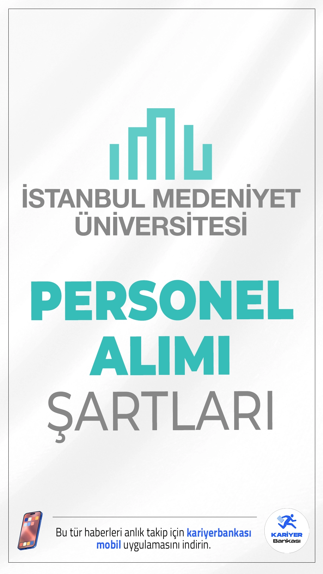 İstanbul Medeniyet Üniversitesi (İMÜ) 29 Personel Alımı Şartları.İstanbul Medeniyet Üniversitesi (İMÜ) personel alımı için başvuru işlemleri devam ediyor. İlgili alım duyurusuna göre, İMÜ'ye büro personeli, destek personeli, koruma ve güvenlik görevlisi, sağlık teknikeri ve tekniker ünvanlarında sözleşmeli personel alınacak. Başvuru yapacak adayların genel ve özel şartları sağlaması gerekmektedir.