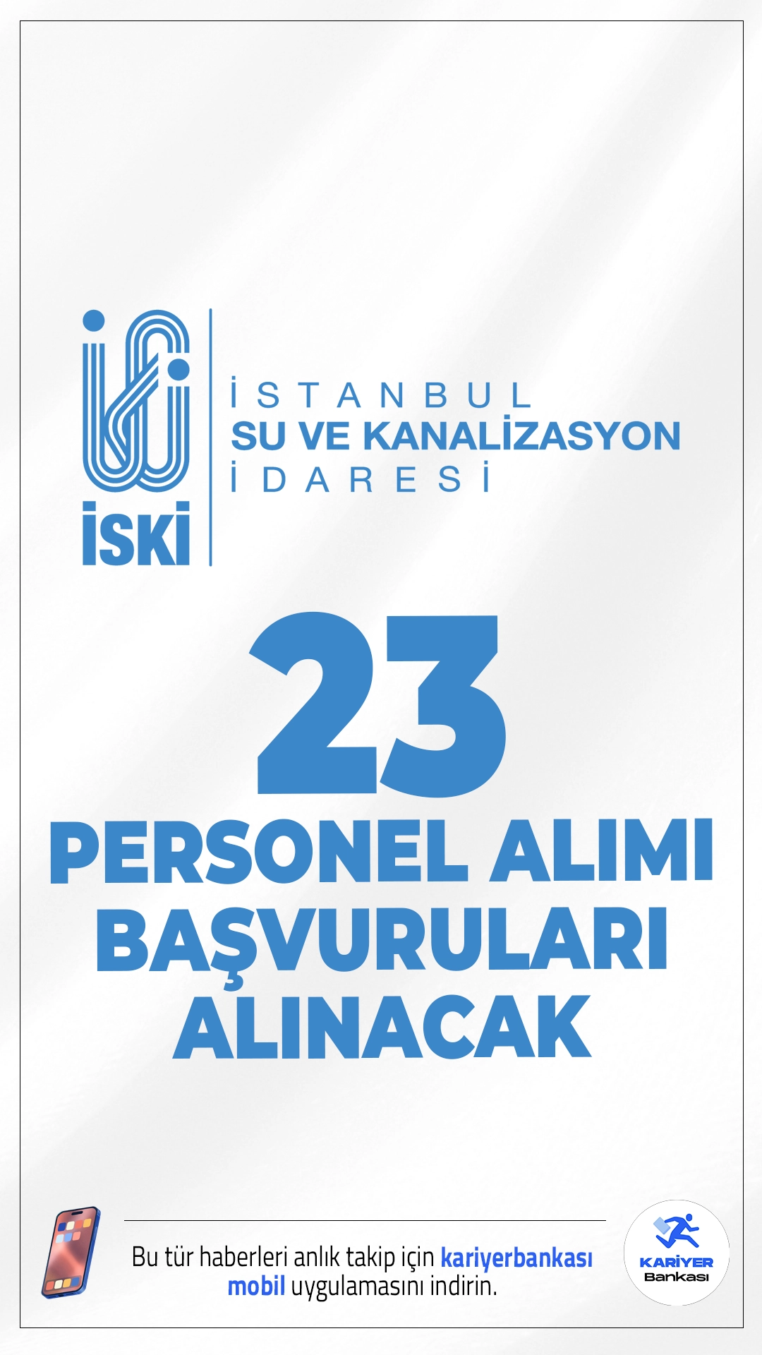 İSKİ 23 Personel Alımı Başvuruları Alınacak.İstanbul Su ve Kanalizasyon İdaresi (İSKİ) personel alımı başvuruları bugün(24 Kasım 2025) itibarıyla alınmaya başlandı.İlgili alım duyurusuna göre, İSKİ'ye mühendislik ve teknikerlik pozisyonları için personel alımı yapılacak. Adaylar, başvuru şartlarını taşıdıkları yalnızca bir pozisyona başvuruda bulunabilecekler.Başvuru şartları ve kontenjan dağılımına dair tüm detaylar bu haberimizde