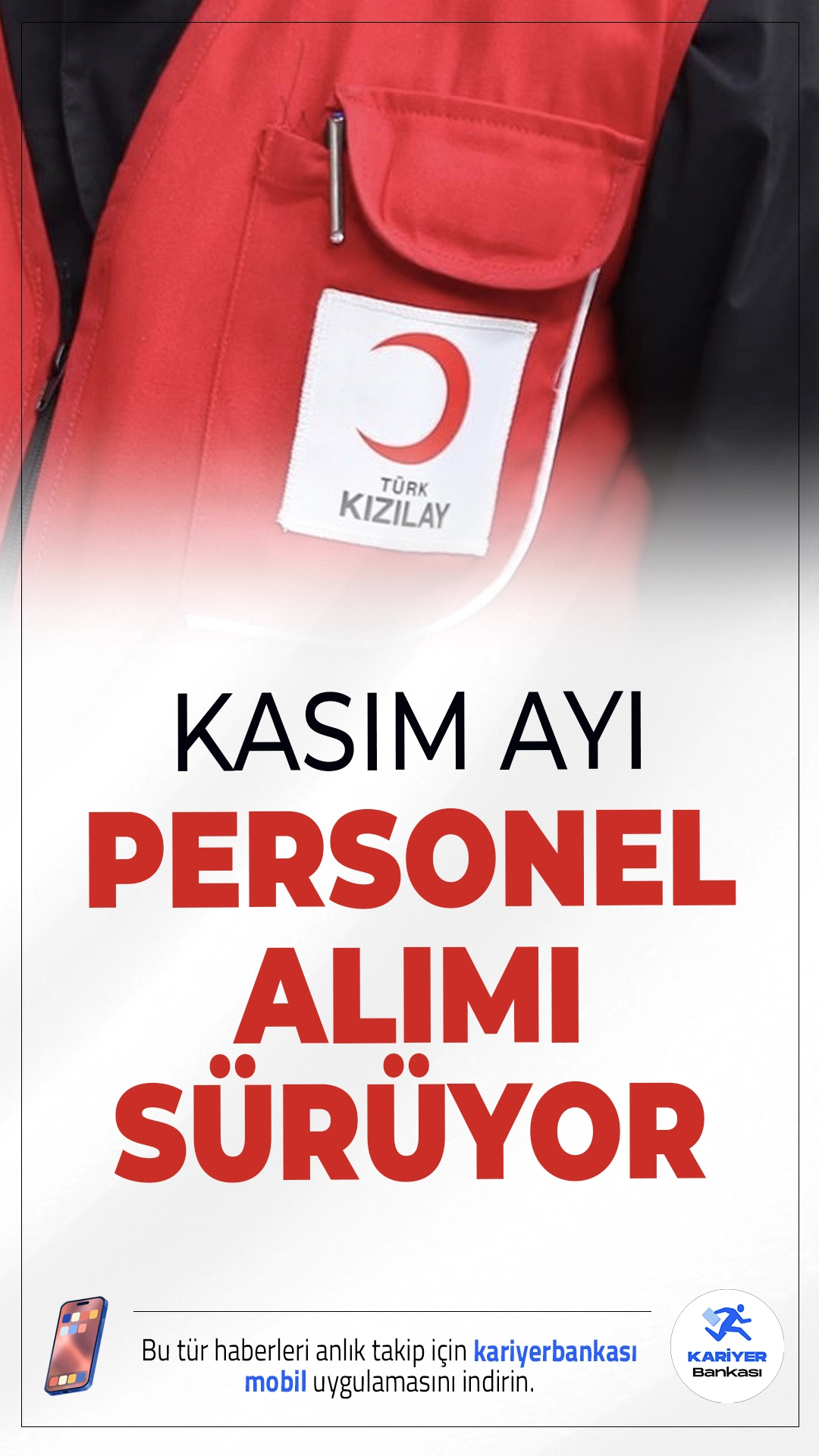Kızılay Kasım 2025 Personel Alımı Sürüyor.Türkiye’nin köklü yardım kuruluşlarından olan Türk Kızılay, personel alımlarını sürdürüyor. 13 Kasım 2025 tarihi itibarıyla yayımlanan duyurulara göre, Kızılay Bakım A.Ş. ile Kızılay Kan Hizmetleri bünyesinde İstanbul Bakırköy ve Adana illerinde görevlendirilmek üzere yeni personel alımı gerçekleştirilecek. Başvuru sayfası ve şartlar bu haberimizde.
