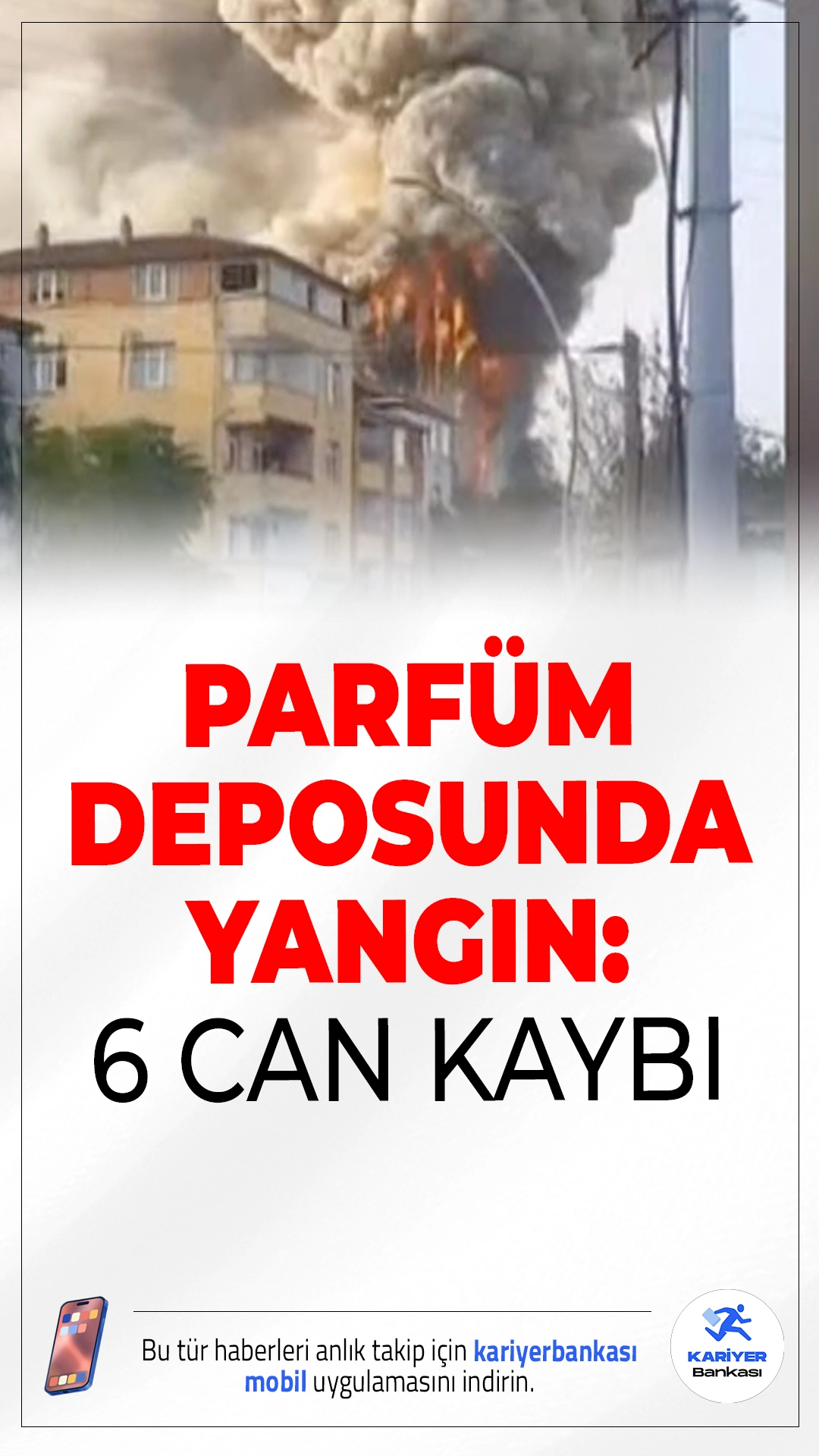 Kocaeli'de Parfüm Deposunda Yangın: 6 Kişi Hayatını Kaybetti.Kocaeli'nin Dilovası ilçesinde parfüm imalatı yapılan bir depoda çıkan yangında 6 kişi yaşamını yitirdi, 1 kişi ise yaralı olarak hastaneye kaldırıldı.