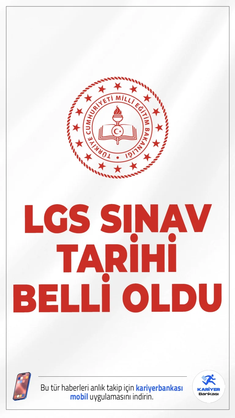 LGS 2026 Sınav Tarihi Açıklandı.2025-2026 eğitim öğretim yılı kapsamında Liselere Geçiş Sistemi (LGS) sınavı, 14 Haziran 2026 Pazar günü yapılacak. MEB tarafından açıklanan sınav takvimi öğrenciler ve veliler tarafından yakından takip ediliyor.