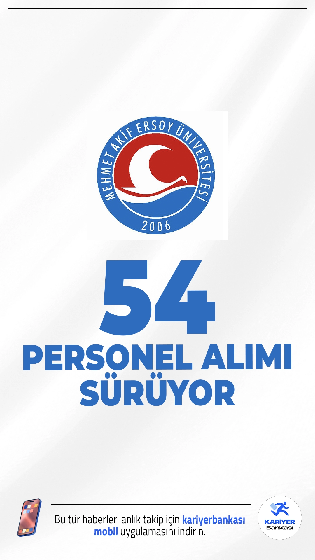 Mehmet Akif Ersoy Üniversitesi (MAKÜ) 54 Personel Alımı Başvurusu Sürüyor.Burdur Mehmet Akif Ersoy Üniversitesi Rektörlüğü büro personeli, destek personeli (temizlik, güvenlik vb.), tekniker, teknisyen, hemşire, sağlık teknikeri, mühendis, programcı ve çözümleyici ünvanlarında sözleşmeli personel alımı başvuruları devam ediyor.Başvuru yapacak adayların genel şartların yanı sıra, özel şartlarıda dikkatle incelemesi gerekmektedir.