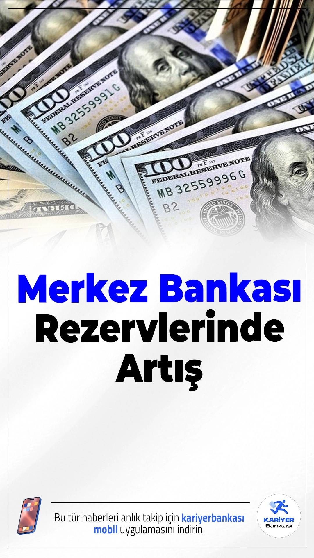 Merkez Bankası Rezervlerinde Artış: 185 Milyar Dolar Seviyesine Ulaşıldı.Türkiye Cumhuriyet Merkez Bankası’nın (TCMB) toplam rezervleri, 7 Kasım haftasında 1,4 milyar dolarlık artışla 185 milyar 47 milyon dolara yükseldi.