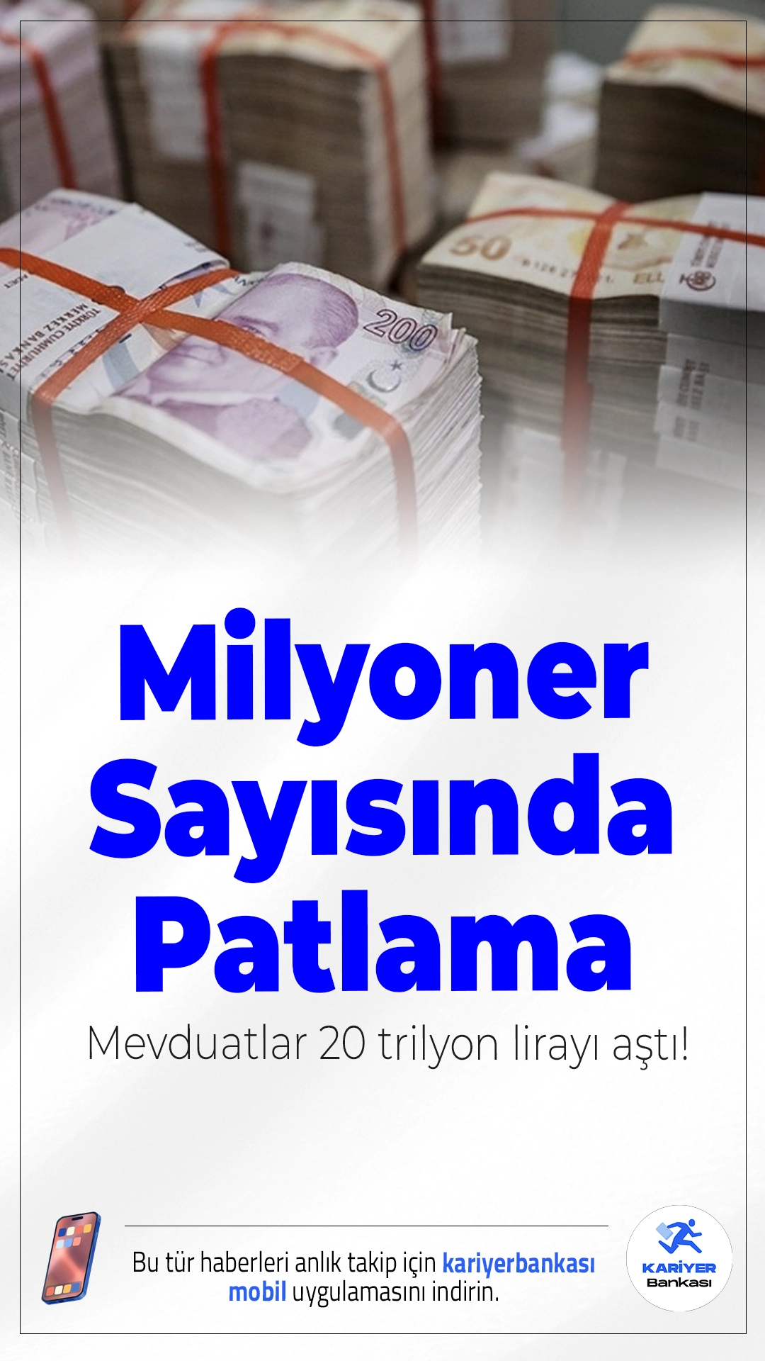 Milyoner Sayısında Patlama: Mevduatlar 20 Trilyon Lirayı Aştı!Türkiye'de 2025 yılı Eylül ayı itibarıyla 1 milyon lira ve üzeri mevduata sahip kişi sayısı 2 milyon 736 bini geçti. Bankacılık Düzenleme ve Denetleme Kurumu (BDDK) verilerine göre, milyonerlere ait toplam mevduat miktarı 20 trilyon 108 milyar liraya ulaştı.