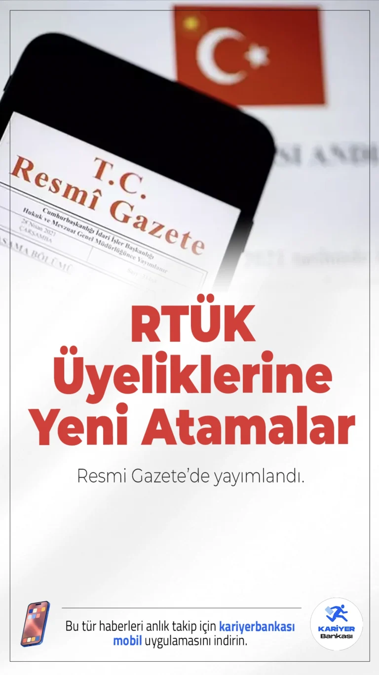 RTÜK Üyeliklerine Yeni Atamalar Resmi Gazete’de Yayınlandı.TBMM Genel Kurulu’nda yapılan seçimle RTÜK’te Adalet ve Kalkınma Partisi kontenjanından boşalan iki üyelik için yeni isimler belirlendi. Karar Resmi Gazete’de yayımlandı.