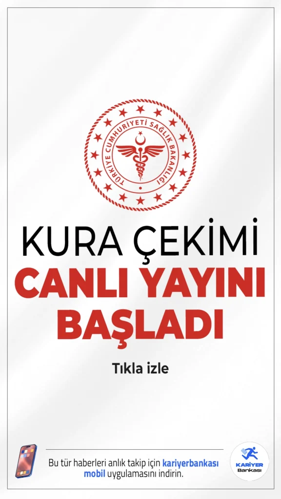 Sağlık Bakanlığı 2764 İşçi Alımı Kura Çekimi Canlı Yayını Başladı.Sağlık Bakanlığı tarafından 2764 sürekli işçi alımı için düzenlenen kura çekimi 12 Kasım 2025’te Bilkent Yerleşkesinde noter huzurunda gerçekleştirilecek.