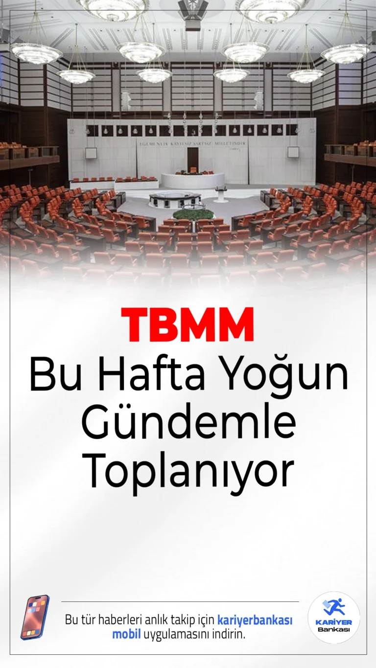 TBMM Bu Hafta Yoğun Gündemle Toplanıyor: Yeni Yargı Paketi, Bütçe Görüşmeleri ve Daha Fazlası..Türkiye Büyük Millet Meclisi, 17'nci kez toplanacak Milli Dayanışma Komisyonu, 11. Yargı Paketi ve bütçe görüşmeleriyle dolu tempolu bir haftaya hazırlanıyor.