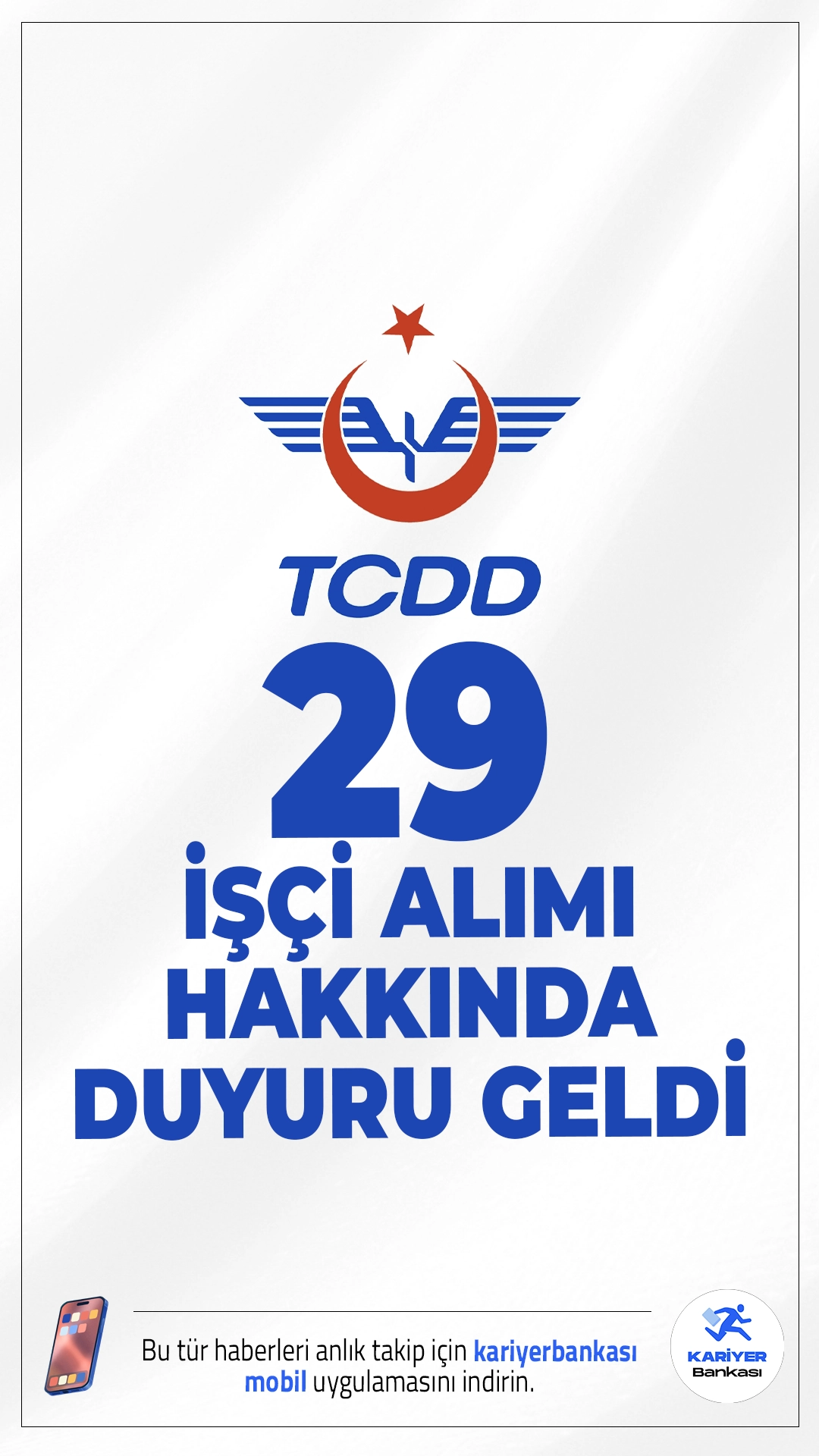 TCDD 29 İşçi Alımı Hakkında Duyuru.Türkiye Cumhuriyeti Devlet Demiryolları (TCDD) sayfasından yayımlanan duyuruya göre, 29 Makinist işçi alımına ilişkin başvuru süreci tamamlanmış olup, nihai listeler açıklandı.