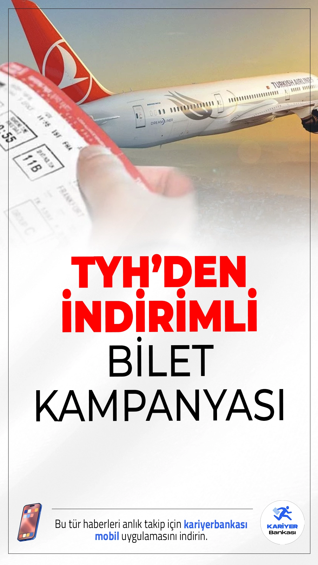 THY'den İndirimli Bilet Kampanyası.Türk Hava Yolları, 3 Şubat – 19 Mart 2026 tarihleri arasında geçerli olacak yurt içi uçuşlar için 1000 TL'den başlayan fiyatlarla yeni bir kampanya başlattı.