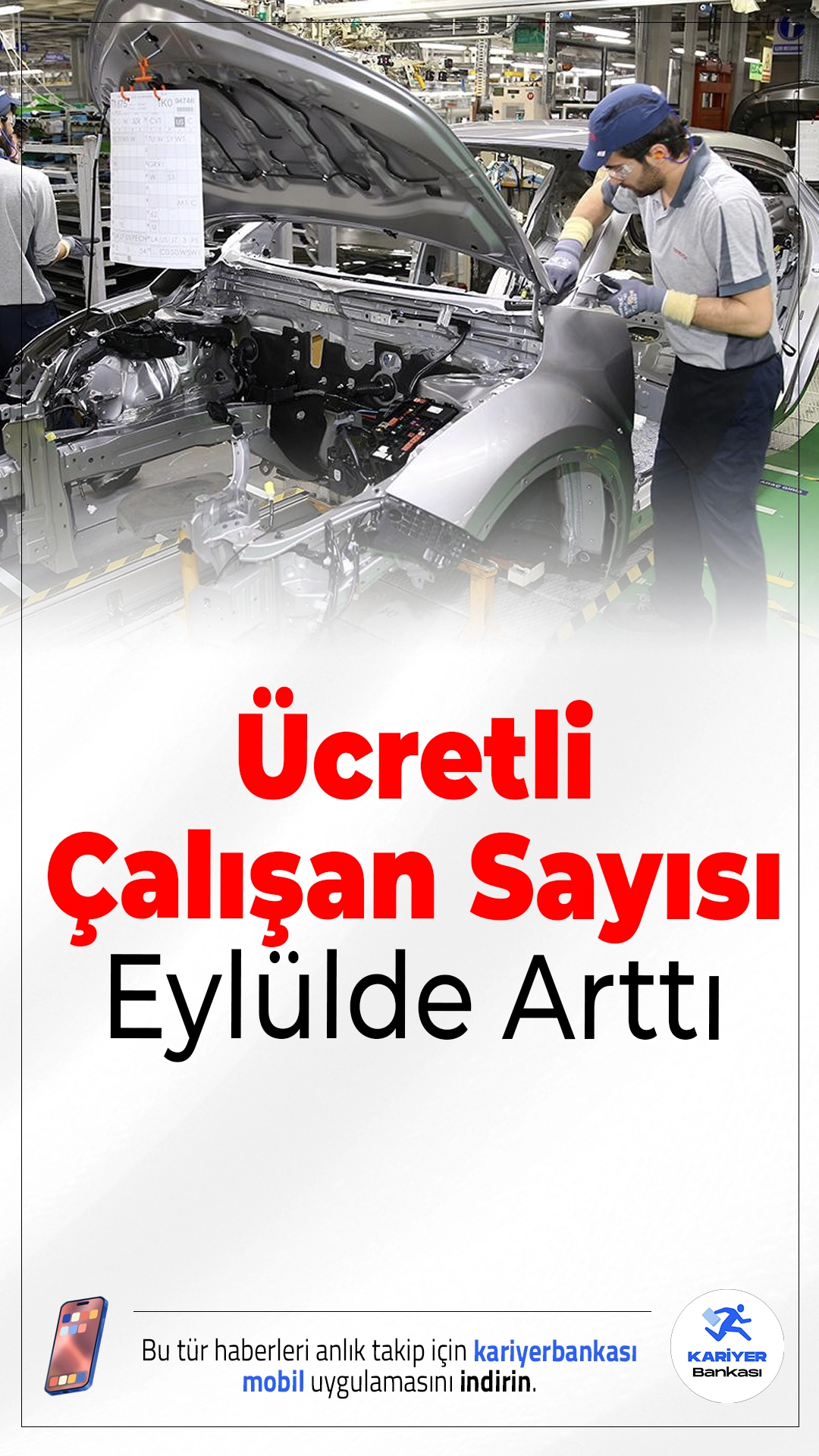 Eylülde Ücretli Çalışan Sayısı Arttı.Sanayi, inşaat ve ticaret-hizmet sektörlerinde ücretli çalışan sayısı eylülde geçen yılın aynı ayına göre yüzde 1,1 arttı ve 16 milyon 169 bin 476 kişiye ulaştı.