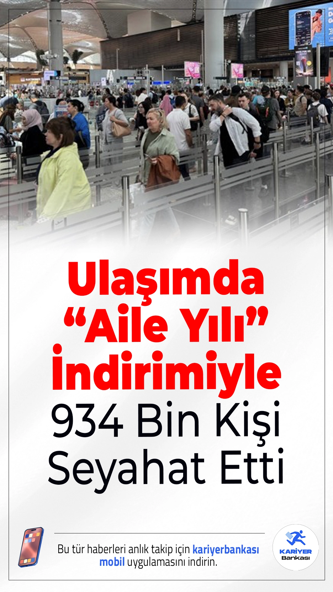 Ulaşımda “Aile Yılı” İndirimiyle 934 Bin Kişi Seyahat Etti.2025’in “Aile Yılı” ilan edilmesinin ardından ulaştırma hizmetlerinde başlatılan özel kampanyalarla, bugüne kadar yaklaşık 934 bin kişi indirimli ulaşım imkanlarından faydalandı.