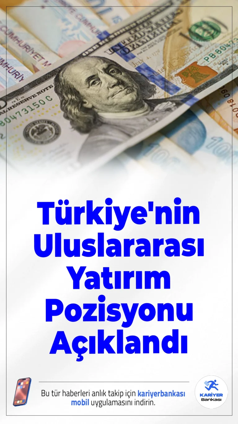 Türkiye'nin Uluslararası Yatırım Pozisyonu Açıklandı.Türkiye Cumhuriyet Merkez Bankası (TCMB), 2025 yılı Eylül ayına ait Uluslararası Yatırım Pozisyonu (UYP)verilerini yayımladı. Buna göre, Türkiye'nin net yatırım pozisyonu eksi 327,1 milyar dolar olarak kaydedildi.