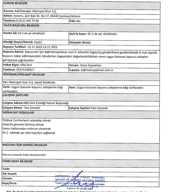 ABB 250 Personel Alımı 