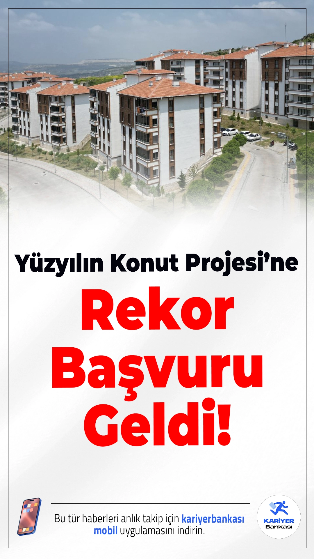 Yüzyılın Konut Projesi’ne Rekor Başvuru Geldi.Çevre, Şehircilik ve İklim Değişikliği Bakanı Murat Kurum, 10 Kasım’dan bu yana 5 milyon 314 bin vatandaşın Yüzyılın Konut Projesi’ne başvurduğunu açıkladı. Kurum, ilk kura çekiminin 29 Aralık’ta yapılacağını ve 500 bin konutun teslimine Mart 2027’de başlanacağını duyurdu.
