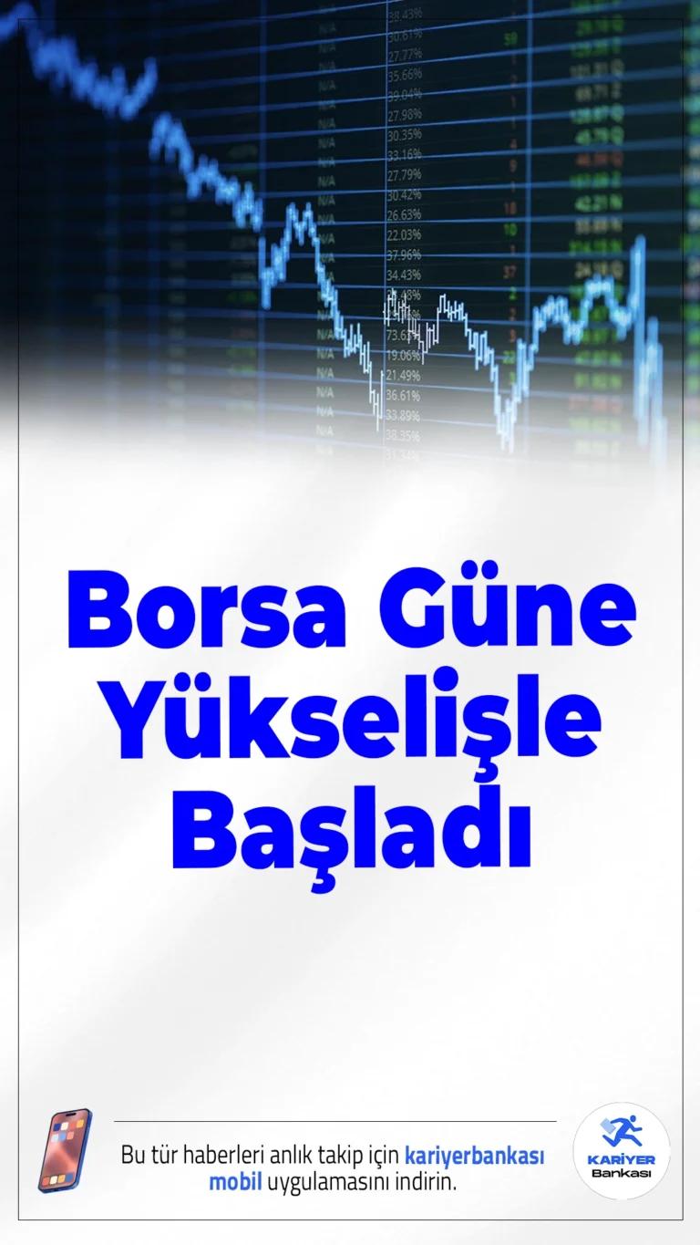 Borsa Güne Yükselişle Başladı: BIST 100 Endeksi 11.470,03 Puan Seviyesinde.Borsa İstanbul'da BIST 100 endeksi haftanın son işlem gününe pozitif başladı. Açılışta endeks, önceki kapanışa göre 13,69 puan artarak 11.470,03 puana çıktı.