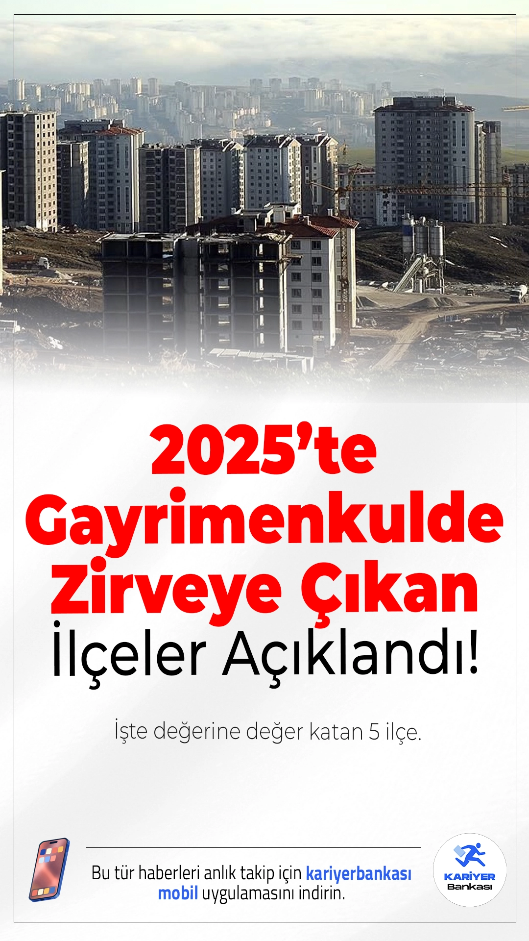2025’te Gayrimenkulde Zirveye Çıkan İlçeler Açıklandı.Gaboras 2025 raporu açıklandı: Konut piyasasında bölgesel ayrışma derinleşti. Bayraklı, Etimesgut, Çekmeköy, Konyaaltı ve Nilüfer en çok değer kazanan ilçeler oldu.