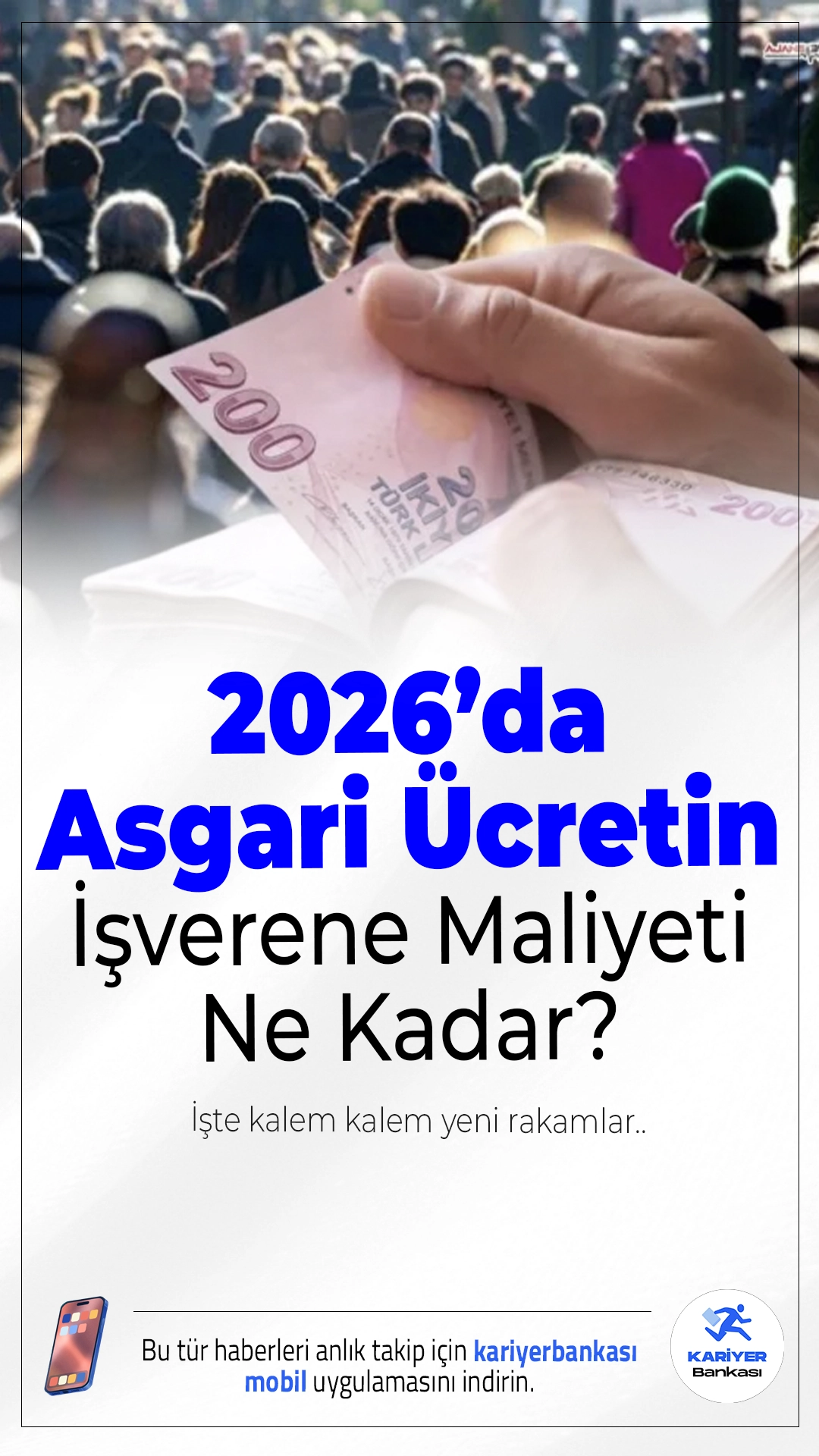2026’da Asgari Ücretin İşverene Maliyeti Ne Kadar?1 Ocak 2026 itibarıyla uygulanacak yeni asgari ücretle birlikte işverenin maliyeti de netleşti. Brüt 33.030 TL üzerinden hesaplanan maliyet, prim teşvikleriyle 39 bin TL seviyelerine düşebiliyor. İşte detaylı tablo…