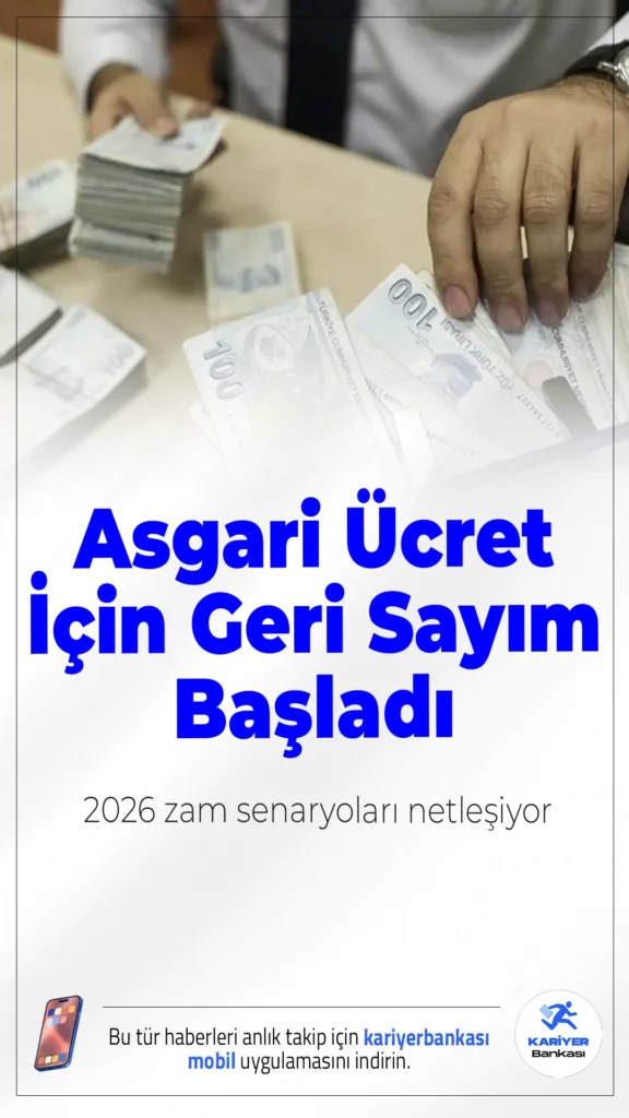 Asgari Ücret İçin Geri Sayım Başladı: 2026 Zam Senaryoları Netleşiyor.2026 yılında geçerli olacak asgari ücreti belirlemek üzere Asgari Ücret Tespit Komisyonu aralık ayında toplanıyor. Milyonlarca çalışanın gözü kulağı bu görüşmelerde olacak.