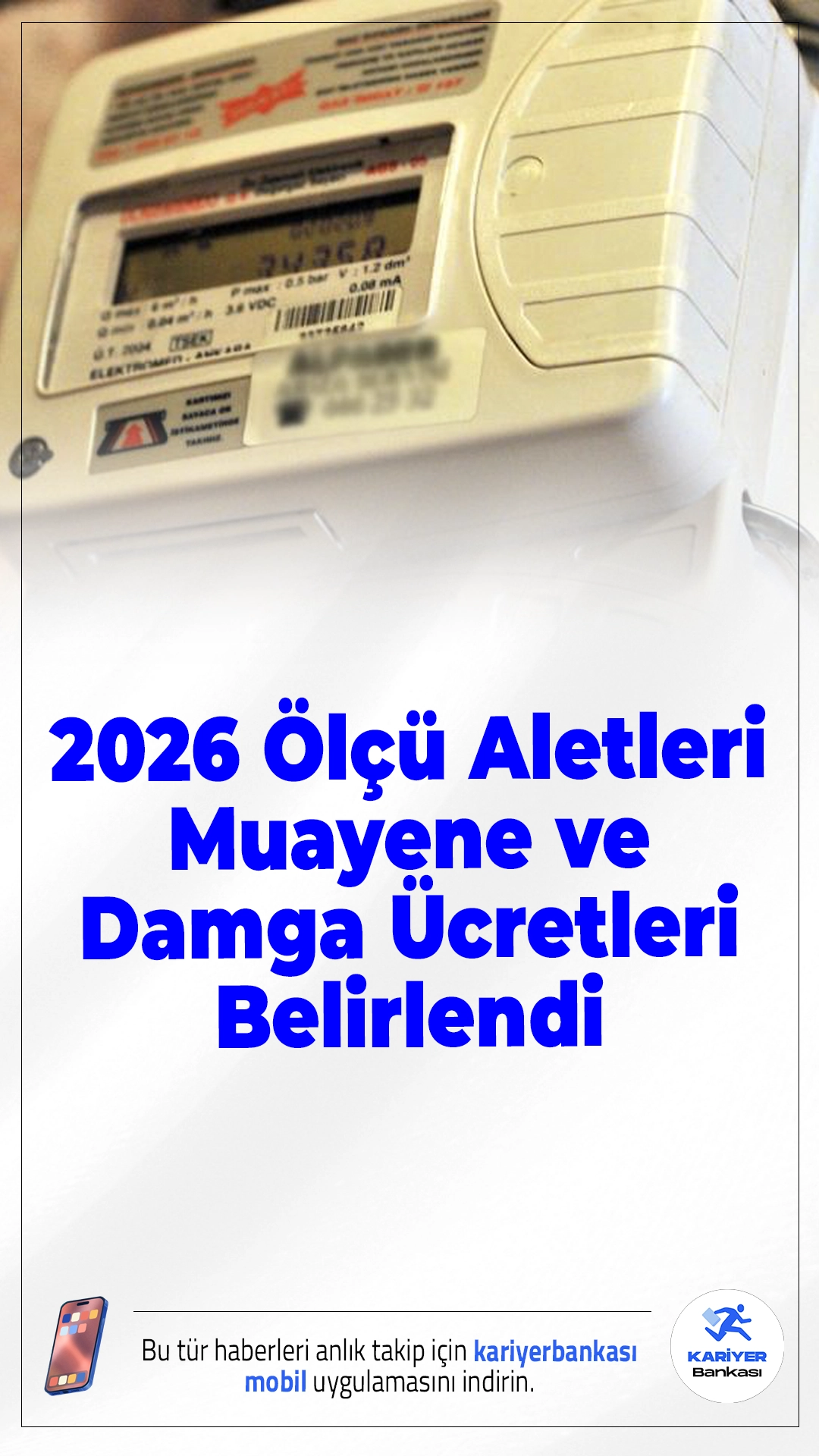 2026 Ölçü Aletleri Muayene ve Damga Ücretleri Belirlendi.Sanayi ve Teknoloji Bakanlığı, 2026 yılında uygulanacak olan ölçü ve ölçü aletleri muayene ile damgalama ücretlerini belirledi. Resmi Gazete’de yayımlanarak yürürlüğe giren düzenleme ile birlikte, tartı aletlerinden sayaçlara kadar pek çok cihaz için ödenecek ücretler netleşti.
