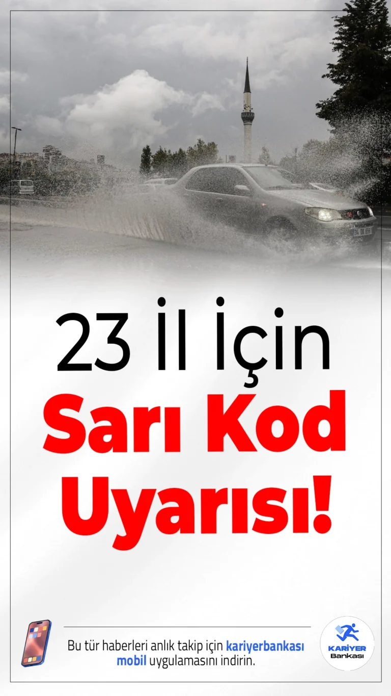 Meteoroloji'den 23 İl İçin Sarı Kod Uyarısı Geldi.7 Aralık 2025 Pazar günü için MGM'den önemli uyarı geldi. 23 ilde sağanak, kar ve fırtına etkili olacak. Dışarı çıkmadan önce hava durumuna mutlaka göz atın!