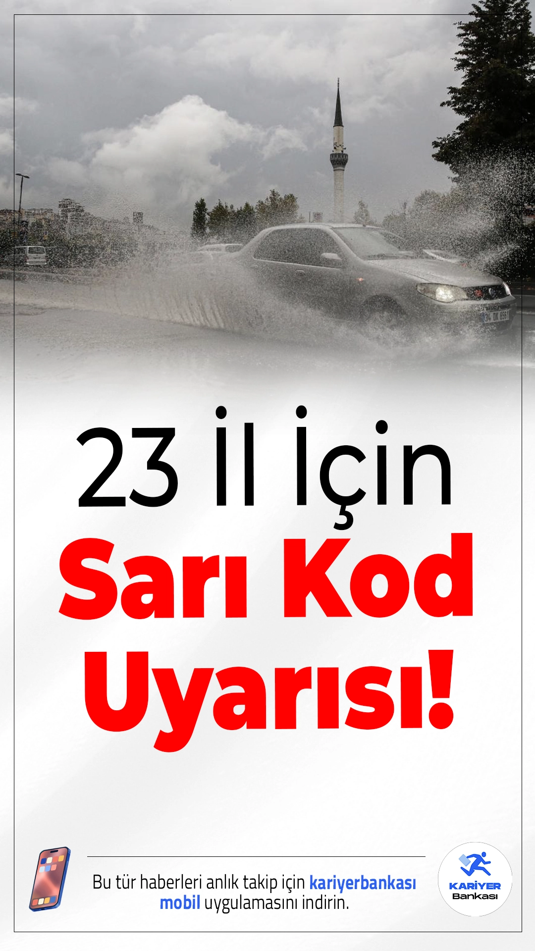 Meteoroloji'den 23 İl İçin Sarı Kod Uyarısı Geldi.7 Aralık 2025 Pazar günü için MGM'den önemli uyarı geldi. 23 ilde sağanak, kar ve fırtına etkili olacak. Dışarı çıkmadan önce hava durumuna mutlaka göz atın!