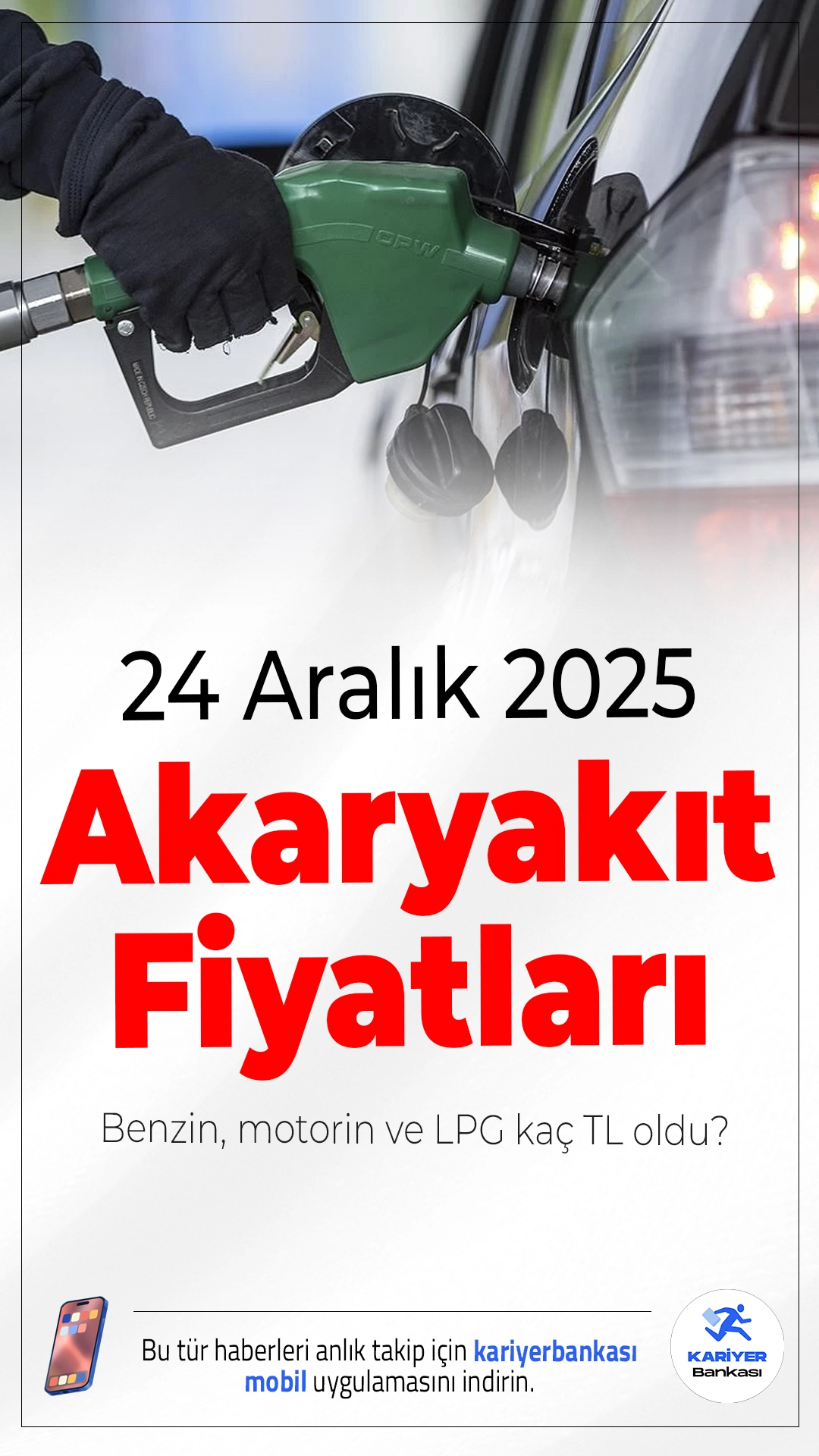 24 Aralık 2025 Akaryakıt Fiyatları: Benzin, Motorin ve LPG Kaç TL Oldu?Döviz kuru ve brent petrol fiyatlarındaki dalgalanmalarla birlikte, akaryakıt fiyatları yeniden güncellendi. 24 Aralık 2025 Çarşamba günü itibarıyla benzin, motorin ve LPG fiyatları il il değişiklik gösteriyor.