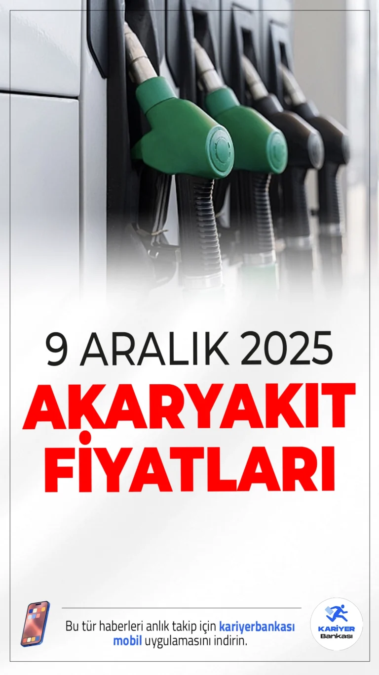 9 Aralık 2025 Güncel Akaryakıt Fiyatları.Brent petrol ve döviz kurlarındaki hareketlilik sürerken, akaryakıt fiyatları da vatandaşın yakın takibinde. Bugün için benzin ve motorin fiyatlarında herhangi bir indirim beklenmiyor.