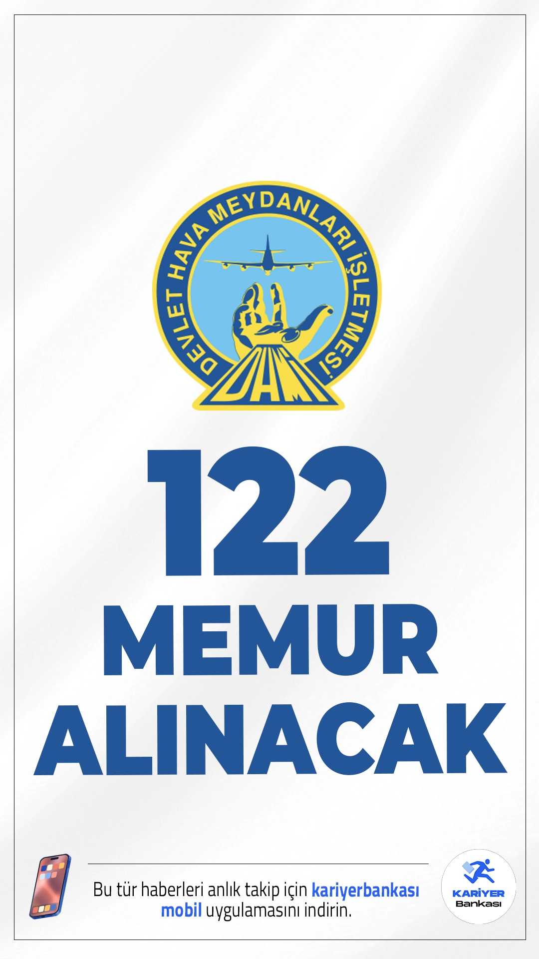 Devlet Hava Meydanları İşletmesi (DHMİ) 122 Memur Alımı Yapacak.ÖSYM sayfasından yayımlanan KPSS 2025/2 tercih kılavuzu ile Devlet Hava Meydanları İşletmesi Genel Müdürlüğüne, ön lisans ve lisans mezunu adaylardan olmak üzere  merkezi atama yoluyla memur alımı yapılacak. Tercih yapacak adayların belirtilen şartları, nitelik kodları ve özel koşulları taşıması gerekmektedir.