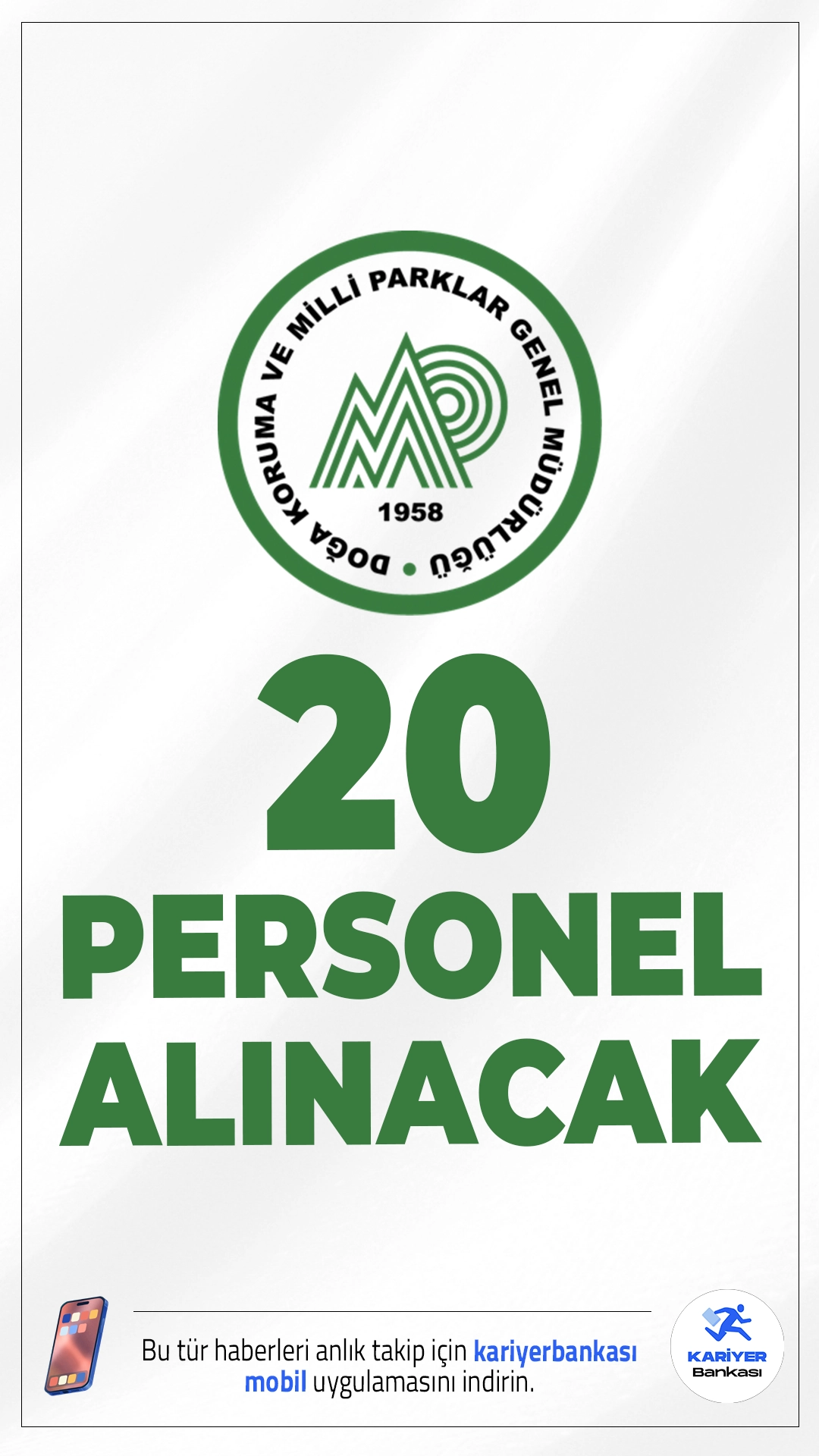 DKMP 20 Personel Alımı Yapacak.Tarım ve Orman Bakanlığı Doğa Koruma ve Milli Parklar Genel Müdürlüğü (DKMP), merkez ve taşra teşkilatlarında istihdam edilmek üzere toplam 20 sözleşmeli personel alımı yapacağını duyurdu. Alımlar, 657 sayılı Devlet Memurları Kanunu’nun 4/B maddesi kapsamında gerçekleştirilecek olup, KPSS 2024 (B) grubu puan sıralaması esas alınarak yapılacak.