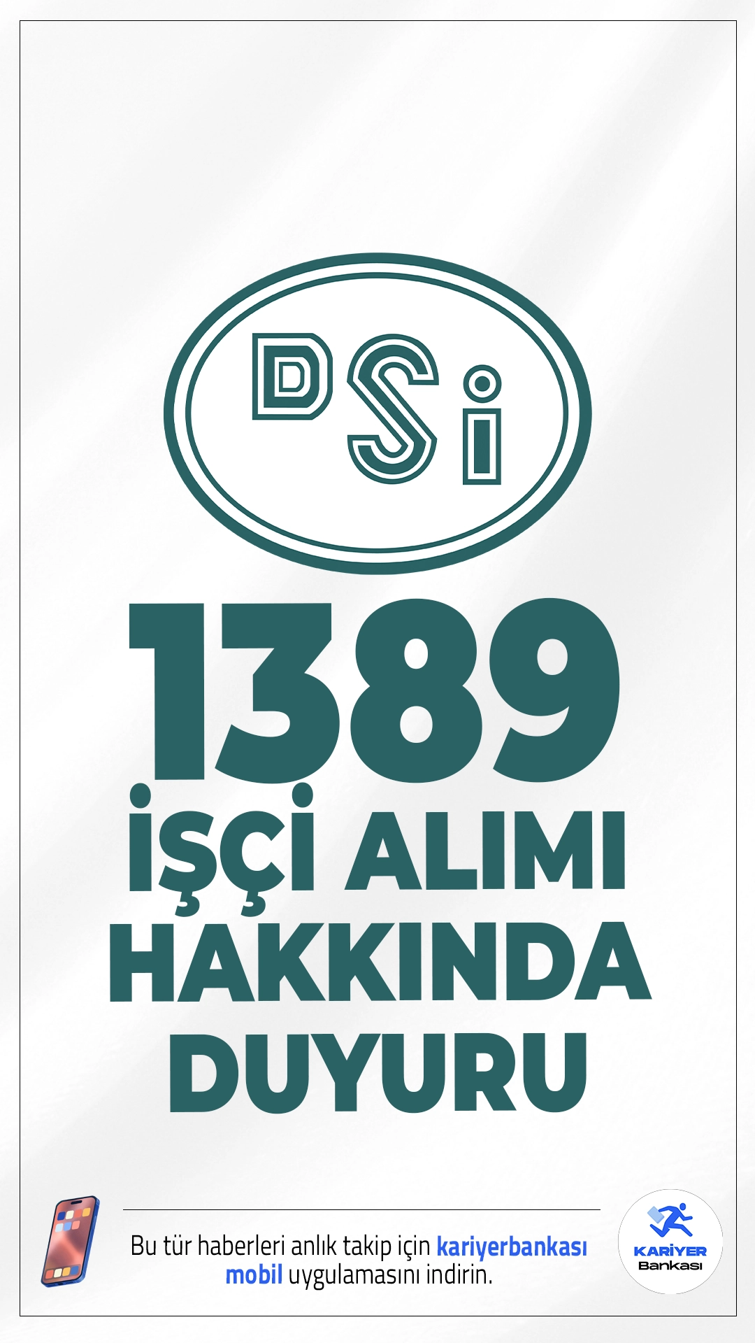 DSİ 1389 İşçi Alımı Hakkında Duyuru Geldi.Devlet Su İşleri sayfasından yayımlanan duyuruda, DSİ Genel Müdürlüğü taşra teşkilatında istihdam edilecek 1389 adet Sürekli İşçi alımına ilişkin evrak teslim sürecinin 08.12.2025 tarihinde başlayıp 19.12.2025 tarihinde son bulacağı aktarıldı.