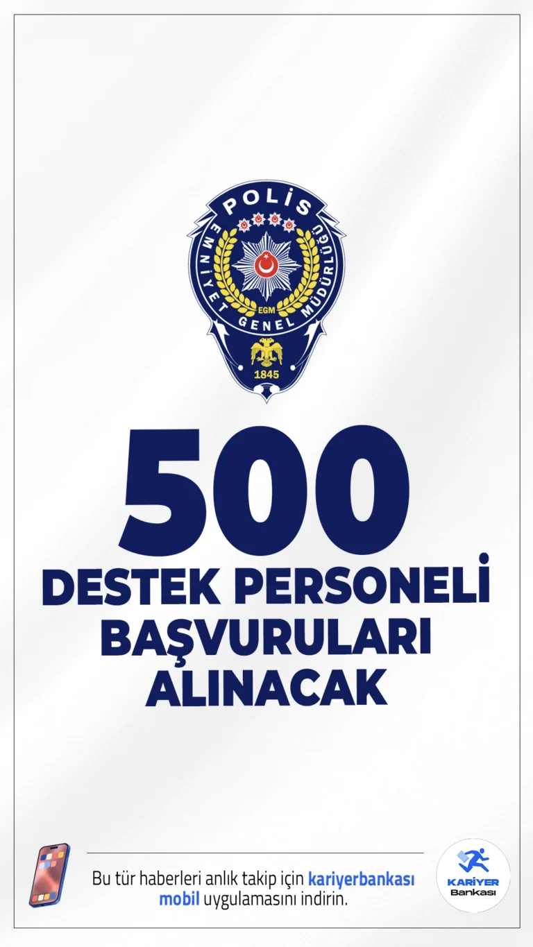 EGM 500 Destek Personeli Alımı Başvuruları Alınacak.Emniyet Genel Müdürlüğü (EGM), destek personeli (hizmetli) alımı başvuruları bugün itibarıyla başladı. İlgili alım duyurusunda, EGM'ye Ankara, İstanbul ve İzmir illerinde görevlendirilmek üzere toplam 500 sözleşmeli destek personeli (hizmetli) alınacak. Başvuru yapacak adayların genel ve özel şartları sağlaması gerekmektedir.