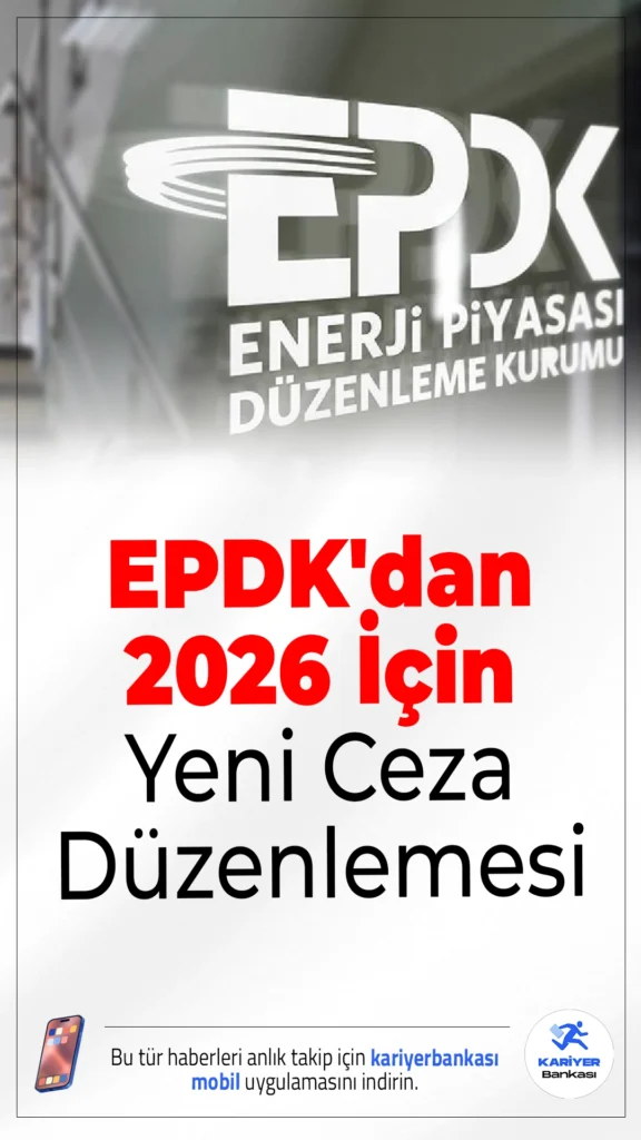 EPDK'dan 2026 İçin Yeni Ceza Düzenlemesi.Elektrik, doğal gaz, petrol ve LPG sektörlerinde faaliyet gösteren şirketleri yakından ilgilendiren idari para cezaları, 2026 yılı itibarıyla yüzde 25,49 oranında artırılacak.