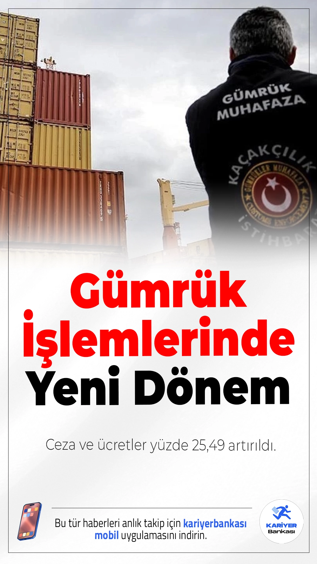 Gümrük İşlemlerinde Yeni Dönem: Ceza ve Ücretler Yüzde 25,49 Artırıldı.Ticaret Bakanlığı tarafından hazırlanan ve Resmi Gazete'de yayımlanan yeni tebliğ ile gümrük işlemlerinde uygulanan usulsüzlük cezaları ile fazla çalışma ücretleri, yeniden değerleme oranı olan %25,49 oranında artırıldı. Yeni tutarlar 1 Ocak 2026 itibarıyla yürürlüğe girecek.