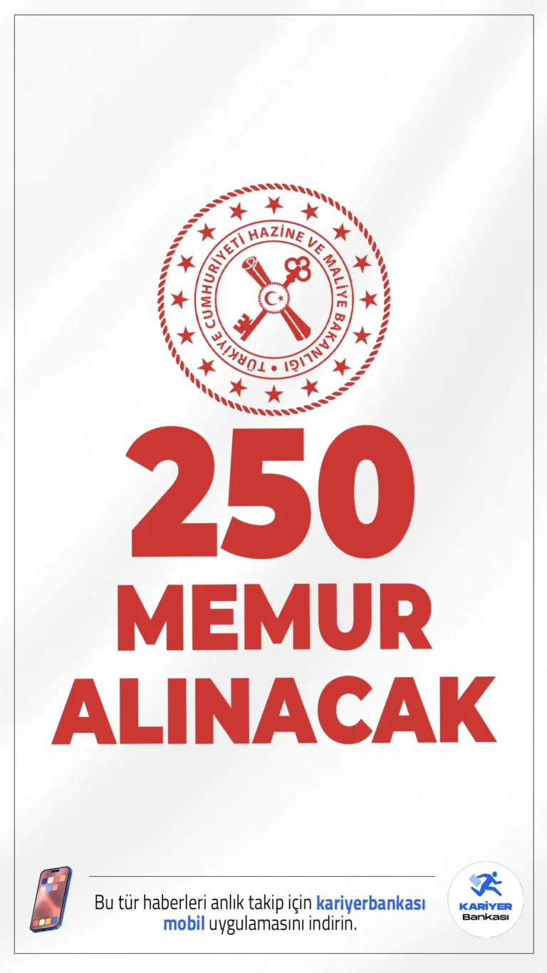 Hazine Bakanlığı 250 Memur Alımı Yapacak.Hazine ve Maliye Bakanlığı Vergi Denetim Kurulu Başkanlığı, 2026 yılı için Vergi Müfettiş Yardımcılığı Giriş Sınavı duyurusunu yayımladı. Bu kapsamda toplam 250 müfettiş yardımcısı alımı gerçekleştirilecek. Alım yapılacak kadroların 200’ü iktisadi ve idari bilimler fakültesi mezunlarından, 50’si ise mühendislik fakültesi mezunlarından seçilecek.