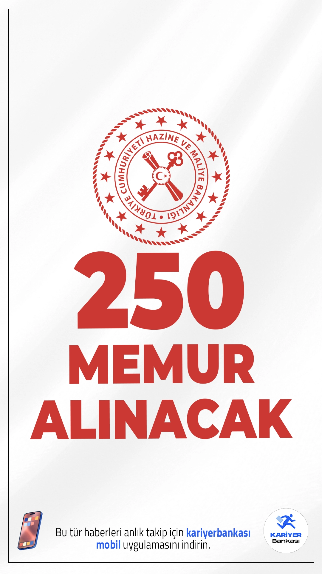 Hazine Bakanlığı 250 Memur Alımı Yapacak.Hazine ve Maliye Bakanlığı Vergi Denetim Kurulu Başkanlığı, 2026 yılı için Vergi Müfettiş Yardımcılığı Giriş Sınavı duyurusunu yayımladı. Bu kapsamda toplam 250 müfettiş yardımcısı alımı gerçekleştirilecek. Alım yapılacak kadroların 200’ü iktisadi ve idari bilimler fakültesi mezunlarından, 50’si ise mühendislik fakültesi mezunlarından seçilecek.