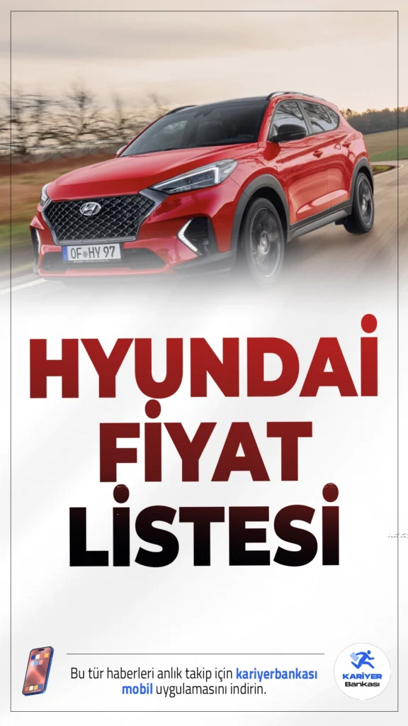 Hyundai Aralık 2025 Fiyat Listesi.Hyundai, 2025’in son ayına özel sıfır araç fiyat listesini yayımladı. Markanın en çok tercih edilen modellerinden elektrikli araçlara, SUV segmentinden hatchback modellere kadar birçok araçta dikkat çekici indirimler uygulandı.