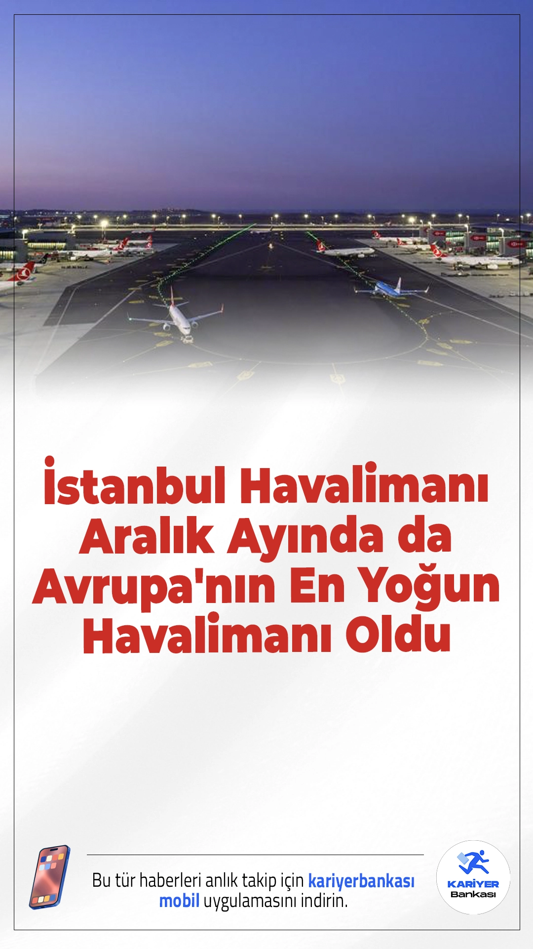 İstanbul Havalimanı Aralık Ayında da Avrupa'nın En Yoğun Havalimanı Oldu.EUROCONTROL verilerine göre İstanbul Havalimanı, 8-14 Aralık 2025 döneminde günlük ortalama 1444 uçuşla Avrupa’nın zirvesine oturdu. Londra Heathrow ve Paris Charles De Gaulle geride kaldı.