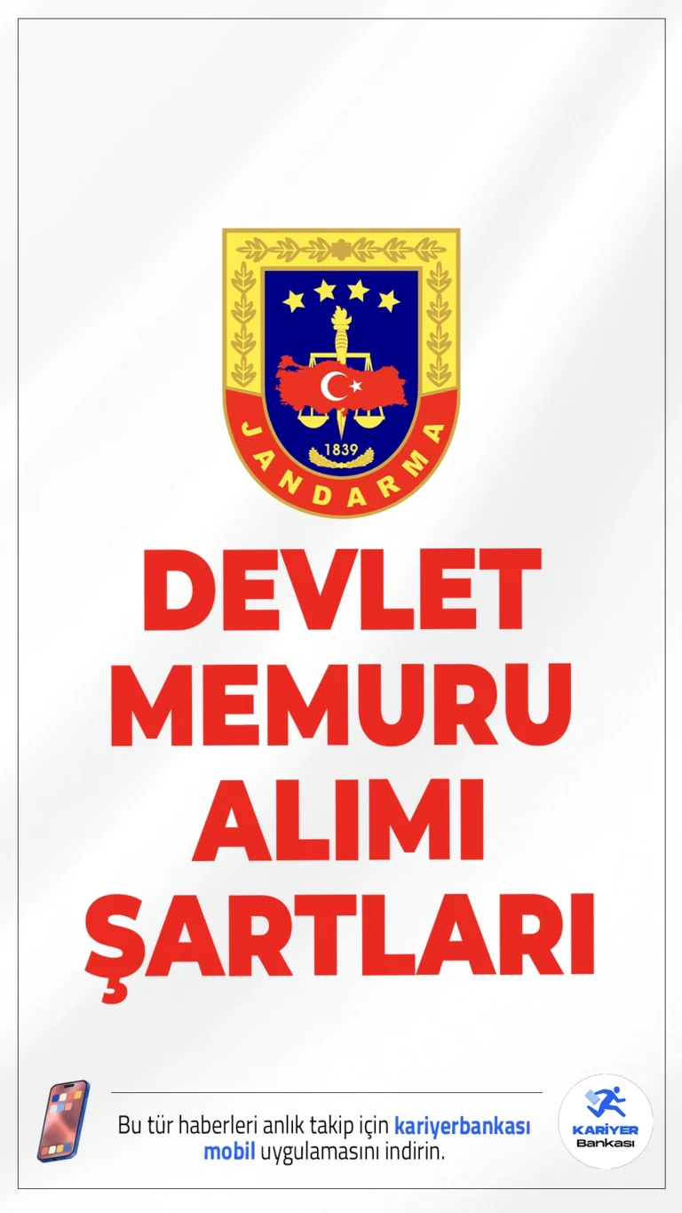 Jandarma 29 Devlet Memuru Alımı Başvuru Şartları.Jandarma Genel Komutanlığı, farklı ünvan ve kadrolarda olmak üzere devlet memuru alımı başvuruları sürüyor. İlgili alım duyurusuna göre, Jandarma'ya alım yapılacak kadrolar, Jandarma Genel Komutanlığı karargahı ile bağlı birlik ve kurumlarında görevlendirilecek.Başvuru yapacak adayların genel ve özel şartları taşıması gerekmektedir.İşte şartlar ve başvuru bilgileri.. 