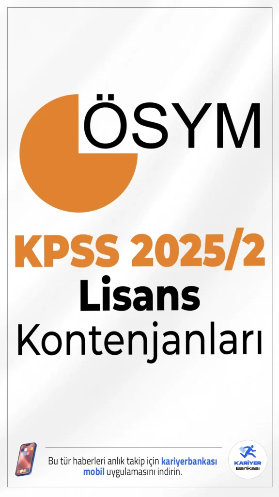 KPSS 2025/2 Lisans Kontenjanları.KPSS 2025/2 ile kamu kurum ve kuruluşlarına memur alımı tercih duyurusu yayımlandı. Tercih işlemleri bugün(18 Aralık 2025) saat 11.00 itibariyle ÖSYM üzerinden başladı. ÖSYM sayfasından KPSS 2025/2 tercih kılavuzunun yayımlanmasıyla Lisans kadroları için ayrılan pozisyonlarda belli oldu.