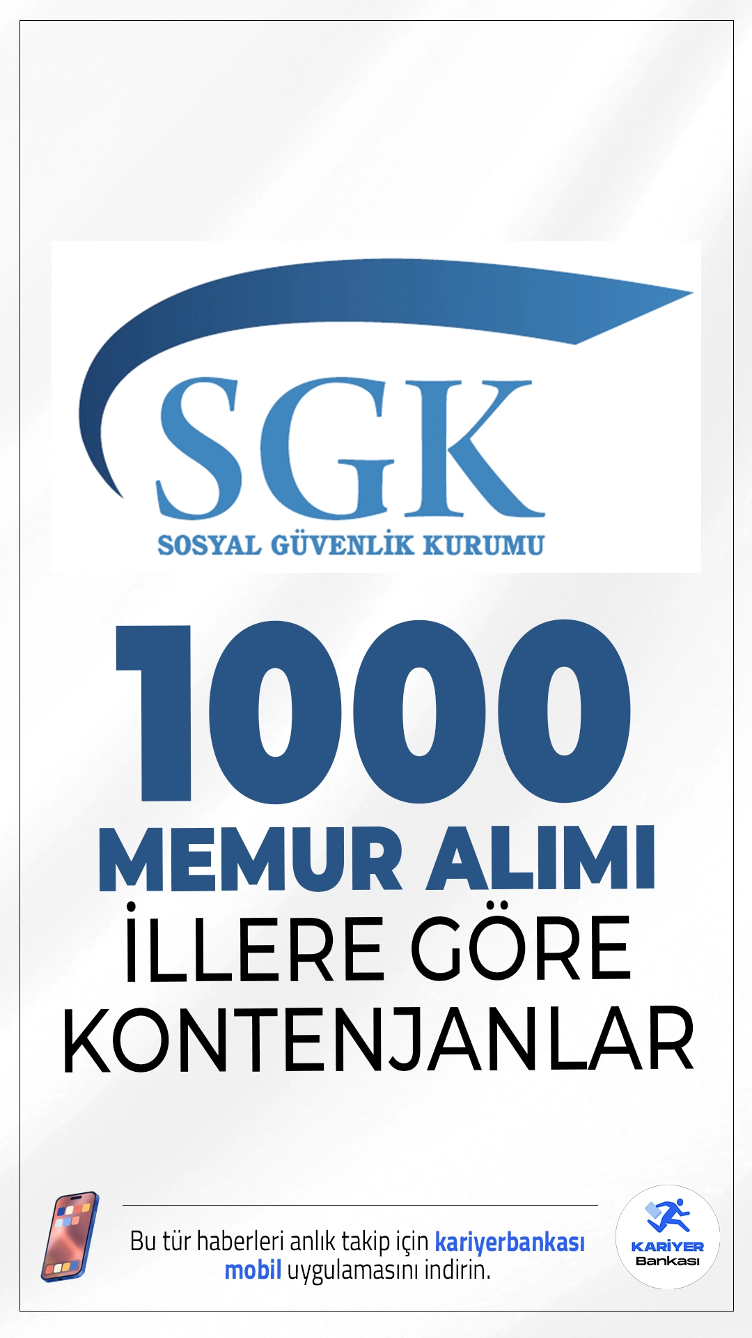 SGK 1000 Memur Alımı İllere Göre Kontenjanlar.Sosyal Güvenlik Kurumu (SGK) 1000 memur alımı başvuruları sürüyor. KPSS 2025/2 tercih kılavuza göre SGK'ya büro personeli, destek personeli, icra memuru, memur, koruma güvenlik görevlisi ve teknisyen pozisyonları için mülakatsız memur alımı yapılacak. Başvuru yapacak adayların, belirtilen nitelik kodlarını dikkatle incelemesi gerekmektedir.