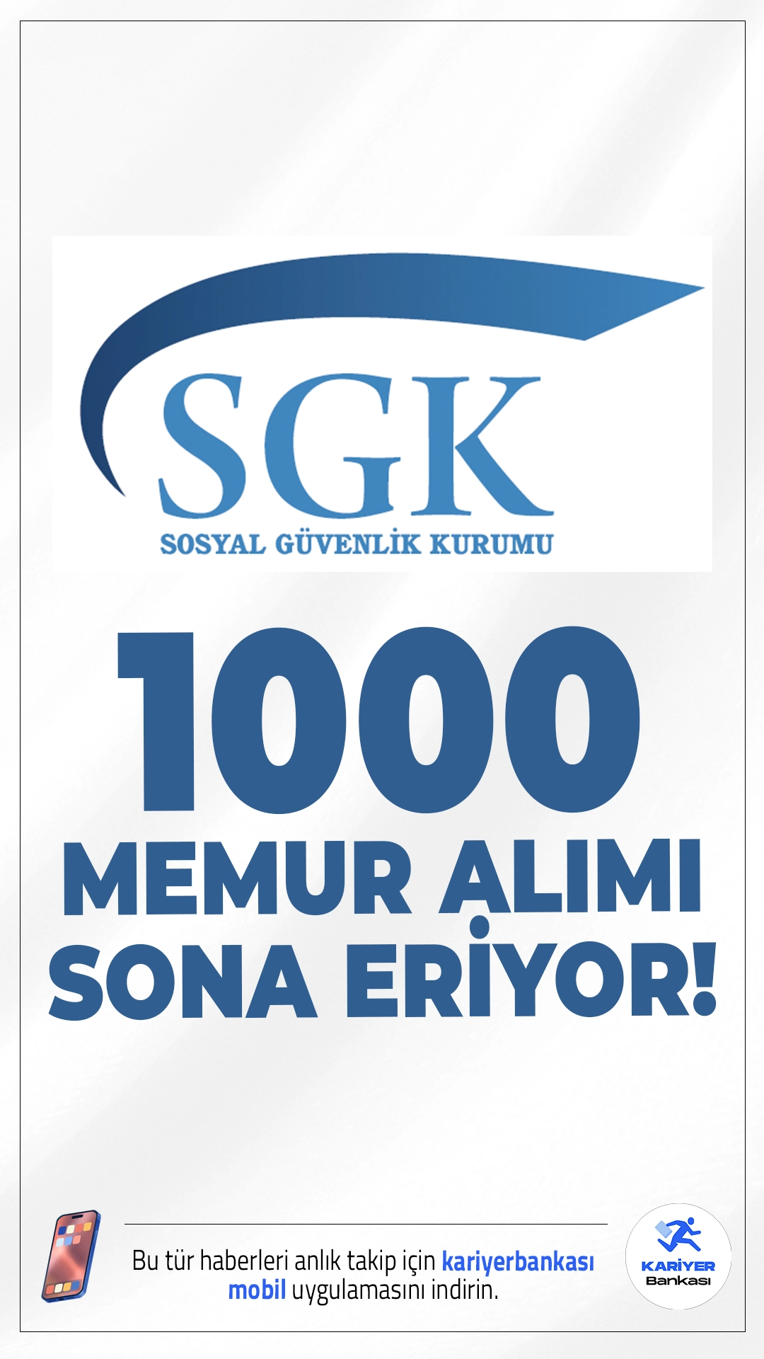 SGK 1000 Memur Alımı Sona Eriyor.Sosyal Güvenlik Kurumu(SGK) 1000 memur alımı başvurularında sona gelindi. KPSS 2025/2 tercih kılavuza göre SGK'ya büro personeli, destek personeli, icra memuru, memur, koruma güvenlik görevlisi ve teknisyen pozisyonları için memur alımı yapılacak. Başvurular yarın (25 aRALIK 2025) sona eriyor.Başvuru yapacak adayların, belirtilen nitelik kodlarını dikkatle incelemesi gerekmektedir.