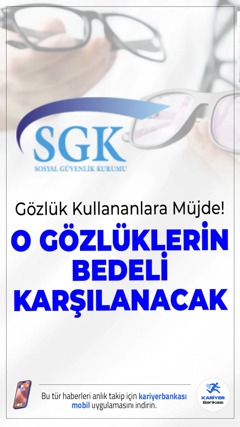 Gözlük Kullananlara Müjde! SGK Artık Çok Odaklı Gözlük Masraflarını da Karşılayacak.10 Aralık 2025 tarihli Resmî Gazete’de yayımlanan yeni düzenleme ile SGK, aynı reçetede uzak ve yakın gözlük yazılan hastaların çok odaklı (multifokal) gözlük tercih etmesi durumunda bu gözlüğün bedelini de karşılayacak. Bu gelişme, özellikle yaşa bağlı görme problemi yaşayan milyonlarca vatandaş için büyük kolaylık sağlayacak.