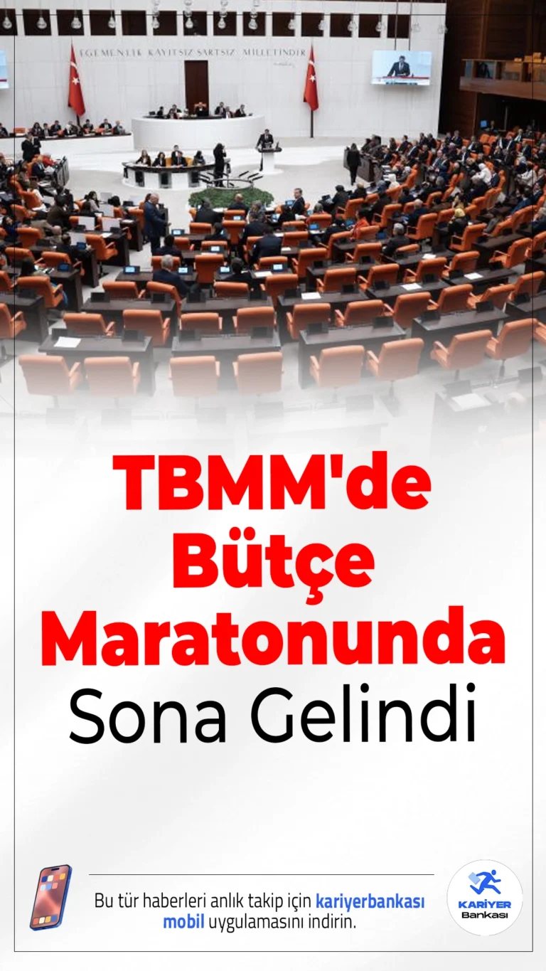 TBMM'de Bütçe Maratonunda Sona Gelindi.Türkiye Büyük Millet Meclisi’nde 8 Aralık’ta başlayan 2024 yılı bütçe görüşmeleri, yarın yapılacak genel oylamayla sona erecek. Meclis’te bütçe mesaisi tüm hızıyla sürüyor.