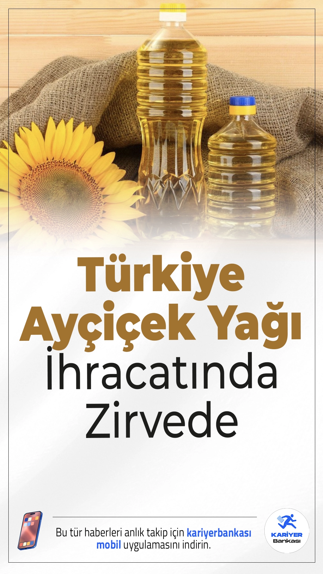 Türkiye Ayçiçek Yağı İhracatında Zirvede.Güneydoğu Anadolu İhracatçı Birlikleri verilerine göre, Türkiye'nin ayçiçek yağı ihracatı 2025 yılının ilk 11 ayında yüzde 16,8 artışla 959 milyon dolara ulaştı. Sektör temsilcileri, yıl sonuna kadar ihracatın 1 milyar doları aşmasını bekliyor.