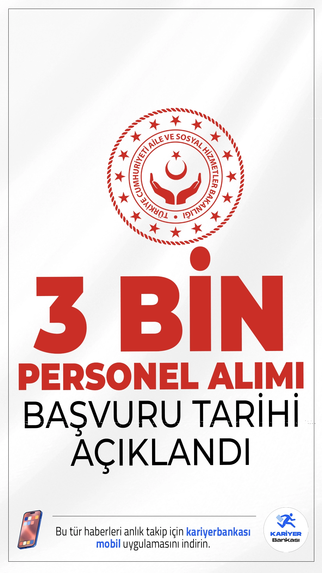 Aile Bakanlığı 3 Bin Personel Alımı Başvuru Tarihi Açıklandı.Aile ve Sosyal Hizmetler Bakanı Mahinur Özdemir Göktaş, TBMM Genel Kurulu'nda yaptığı açıklamada 3 bin yeni personel alımı yapılacağını duyurdu. Bakan Göktaş, alımların başvuru sürecinin 15 Aralık 2025 tarihi itibarıyla başlayacağını belirtti. İşte detaylar...
