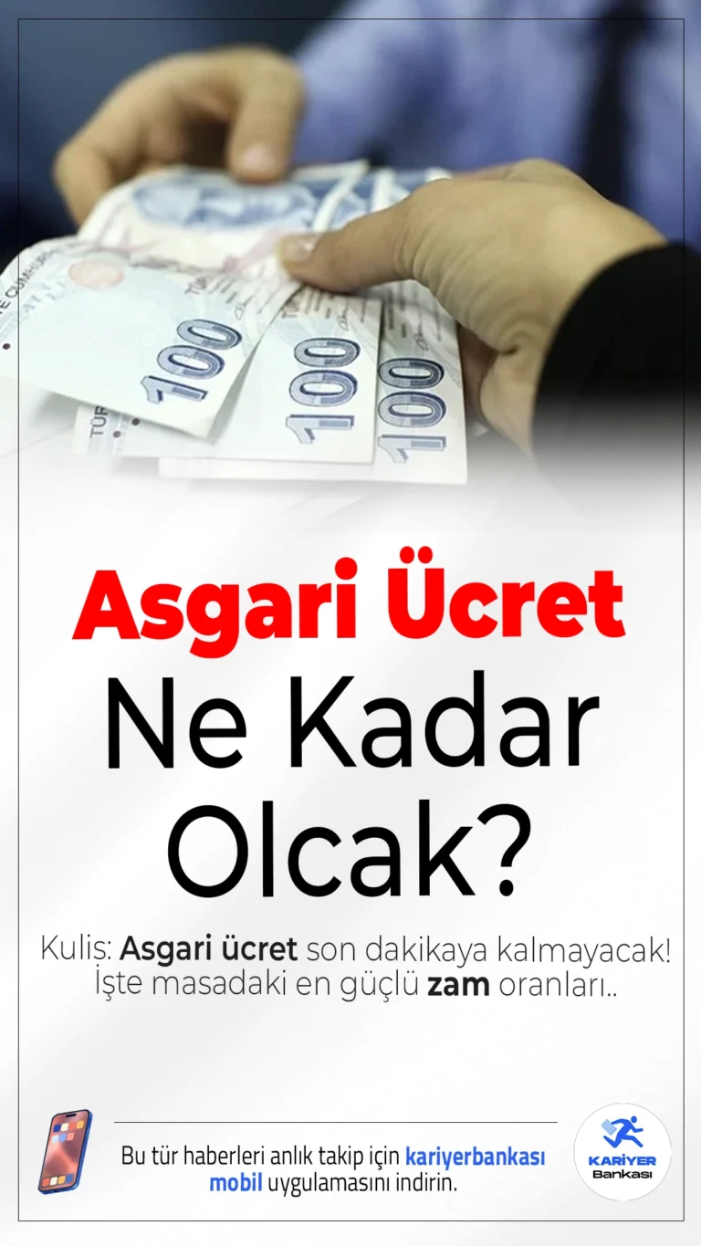 Asgari Ücretle İlgili Yeni Gelişme!İşte Masadaki En Güçlü Zam Oranları..Milyonlarca çalışanı doğrudan ilgilendiren asgari ücret zammı için kritik süreç devam ediyor. 2026 yılına sayılı günler kala, zam oranının bu yıl son dakikaya kalmadan belirlenmesi bekleniyor. Masada güçlü zam senaryoları var.
