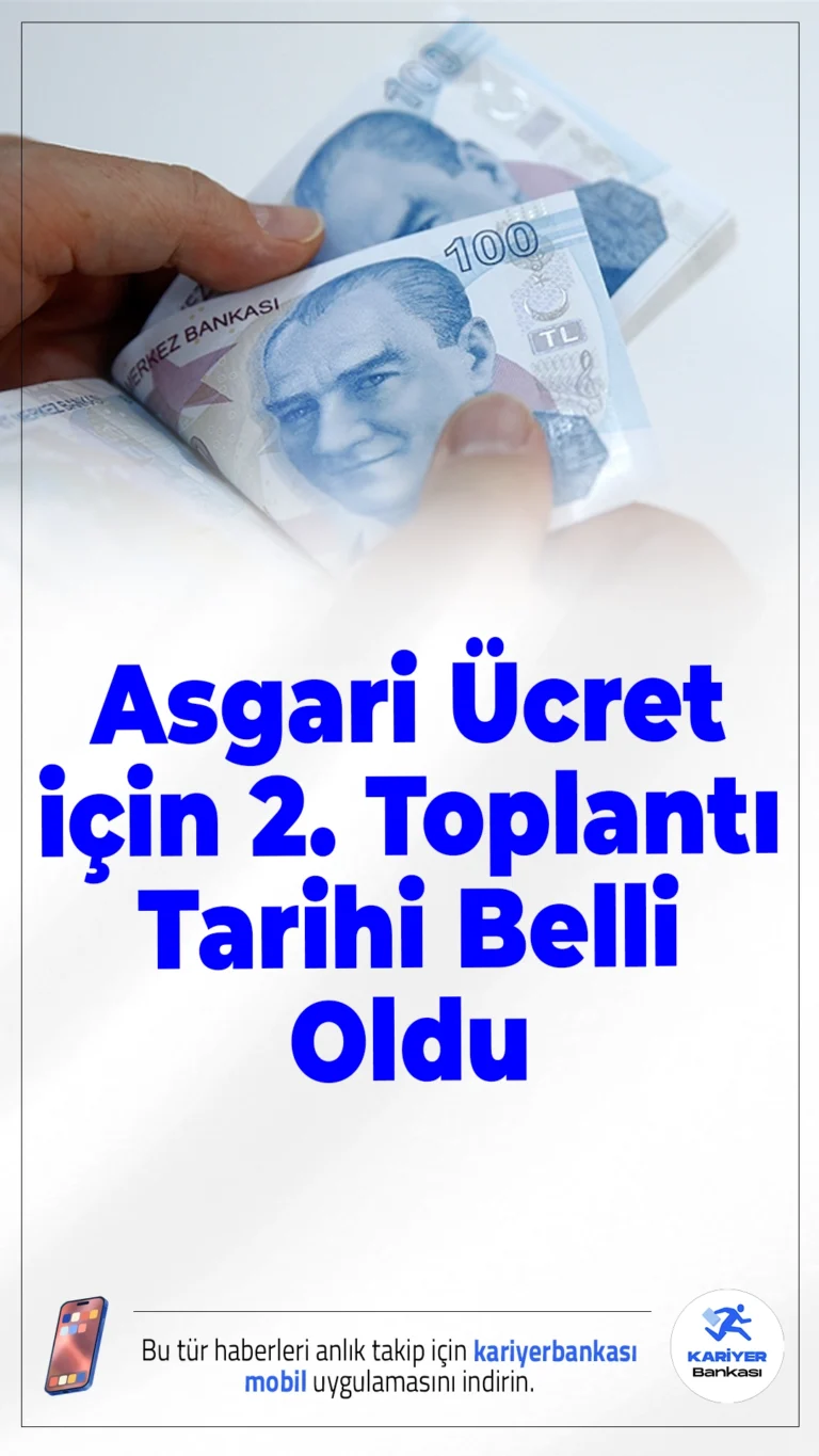 Asgari Ücret Tespit Komisyonu 2. Toplantısını 18 Aralık’ta Yapacak.2026 yılında geçerli olacak asgari ücreti belirlemek için toplanan Asgari Ücret Tespit Komisyonu, ikinci görüşmesini 18 Aralık 2025 Pazartesi günü saat 14.00’te gerçekleştirecek.