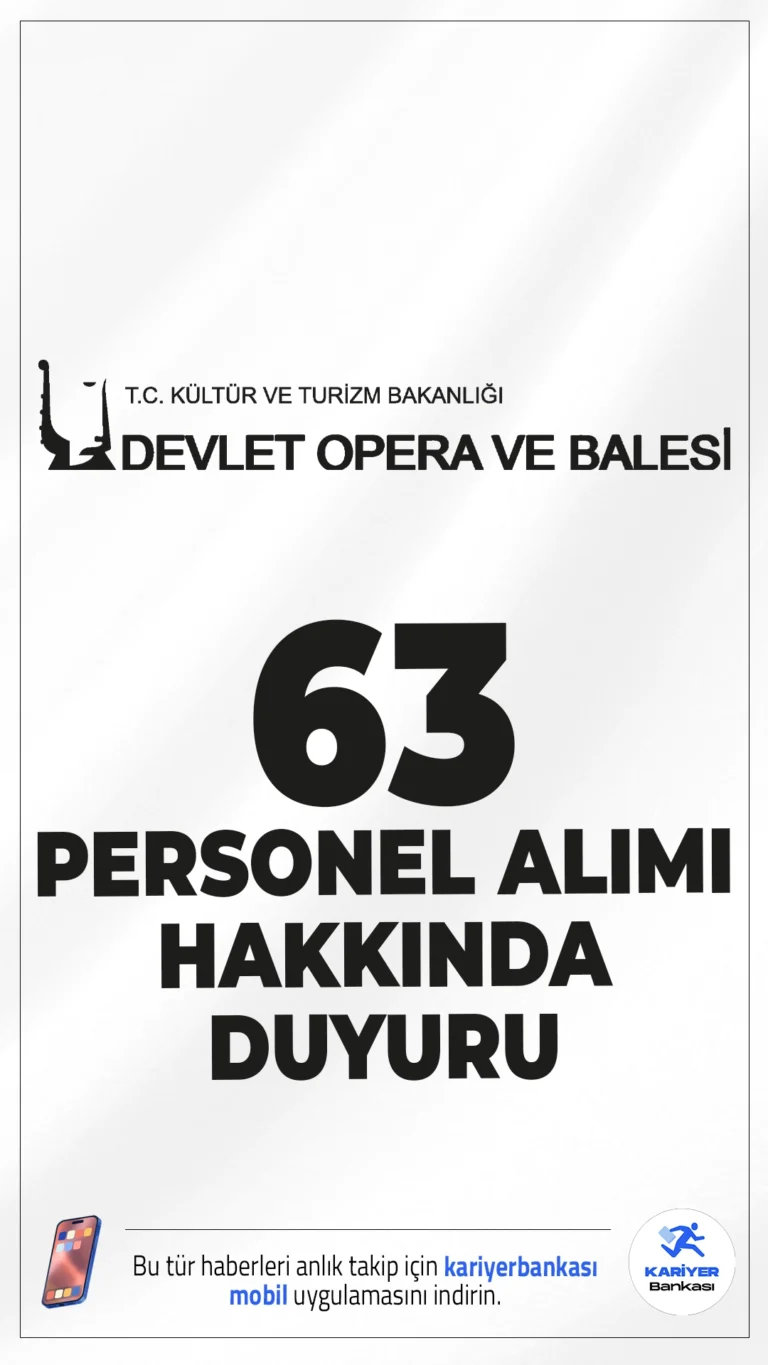 Kültür Bakanlığı DT 63 Personel Alımı Hakkında Duyuru Geldi. Devlet Tiyatroları Genel Müdürlüğü sayfasından yayımlanan duyuruda, 63 Sözleşmeli Personel Alımı kapsamında, asil adayların başvurularının alınması sonrası açık kalan pozisyonlar için yedek adayların belirlenmiş olup ekli listede ilan edildiği aktarıldı.