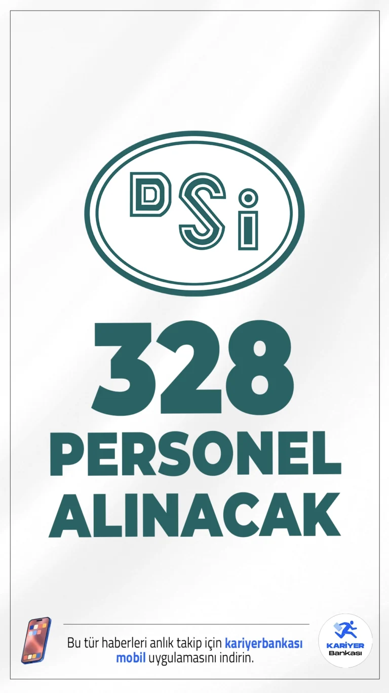 DSİ 328 Personel Alımı Yapacak.DSİ sayfasından yayımlanan duyuruda, 128 Mühendis, 2 Tekniker, 3 Avukat, 59 Büro Personeli, 121 Destek Personeli, 15 Koruma ve Güvenlik Görevlisi olmak üzere toplam 328 adet sözleşmeli personel alımı yapılacağı aktarıldı.