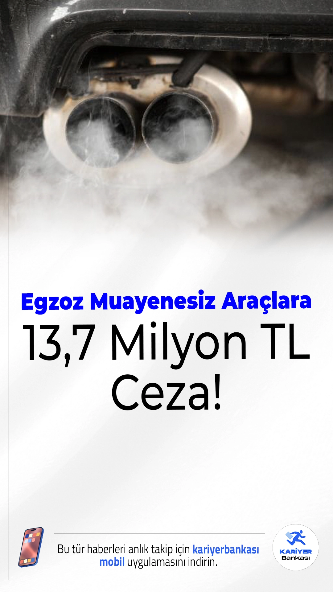 Egzoz Muayenesiz Araçlara 13,7 Milyon TL Ceza!2025 yılında EGEDES sistemiyle yapılan egzoz muayene denetimlerinde, kurallara uymayan araç sahiplerine 13 milyon 755 bin TL para cezası kesildi.